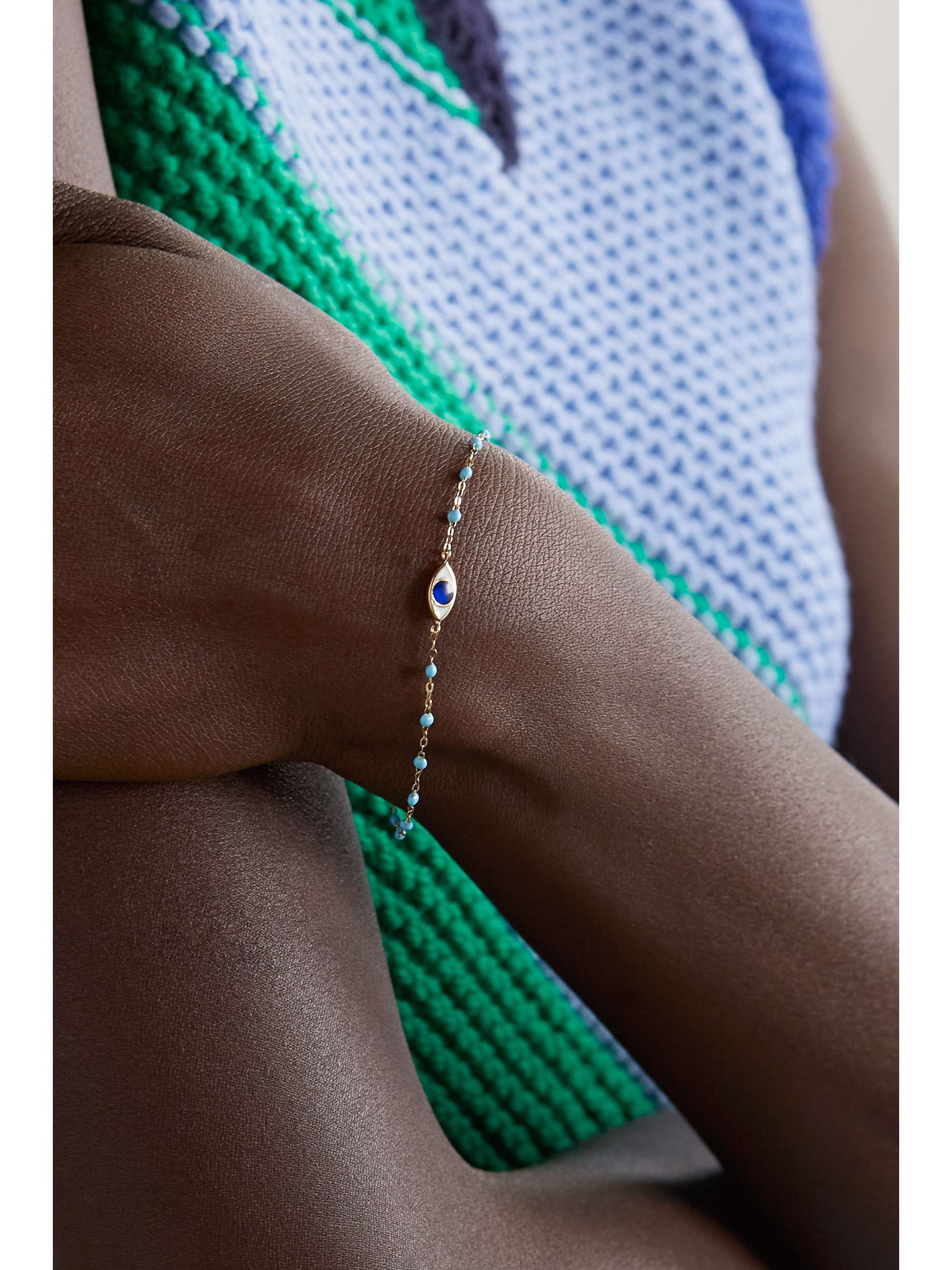 GIGI CLOZEAU Eye Classic Gigi 18-karat gold and resin bracelet