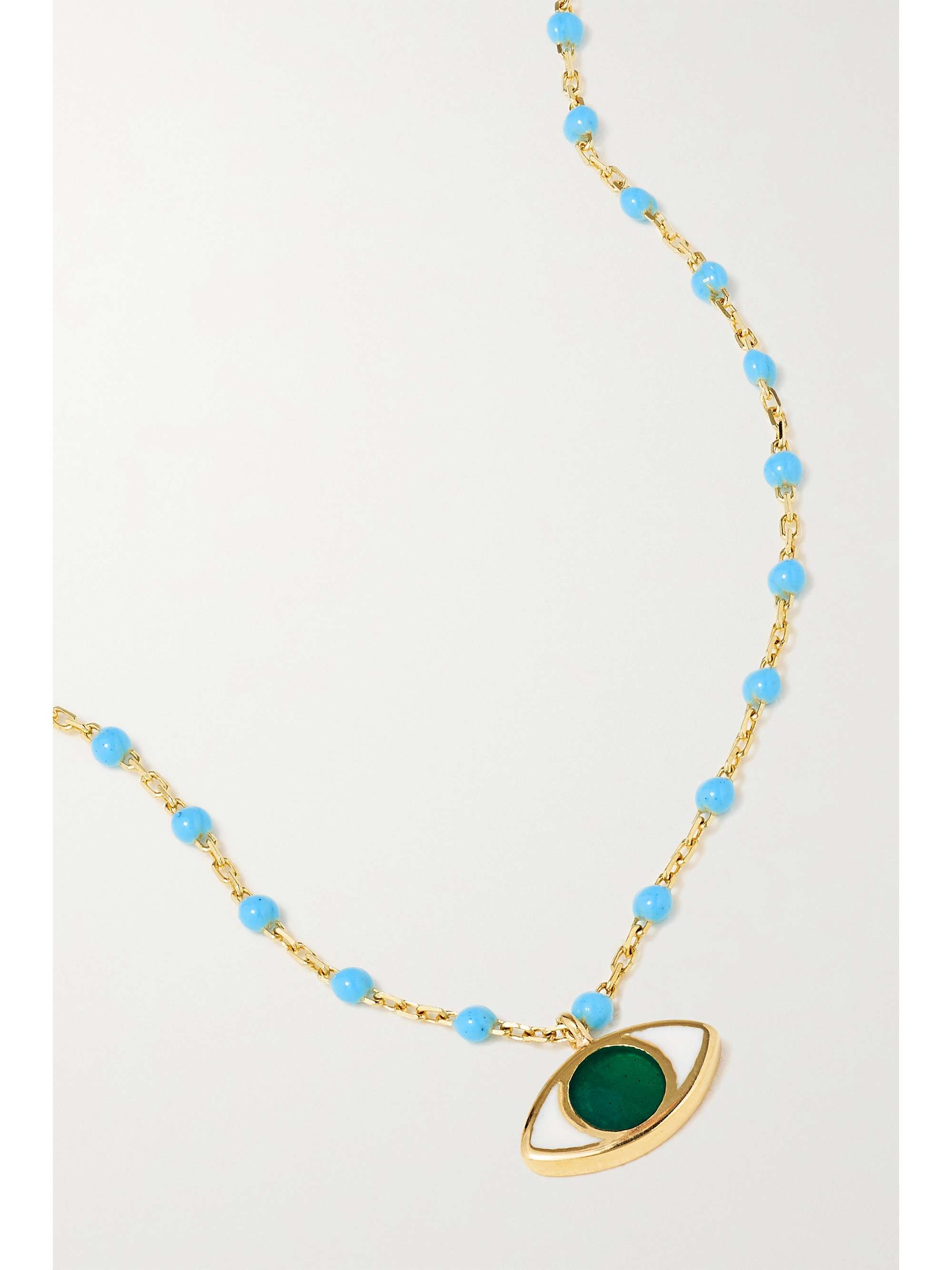 GIGI CLOZEAU Eye Mini Gigi Kette aus 18 Karat Gold mit Details aus Harz