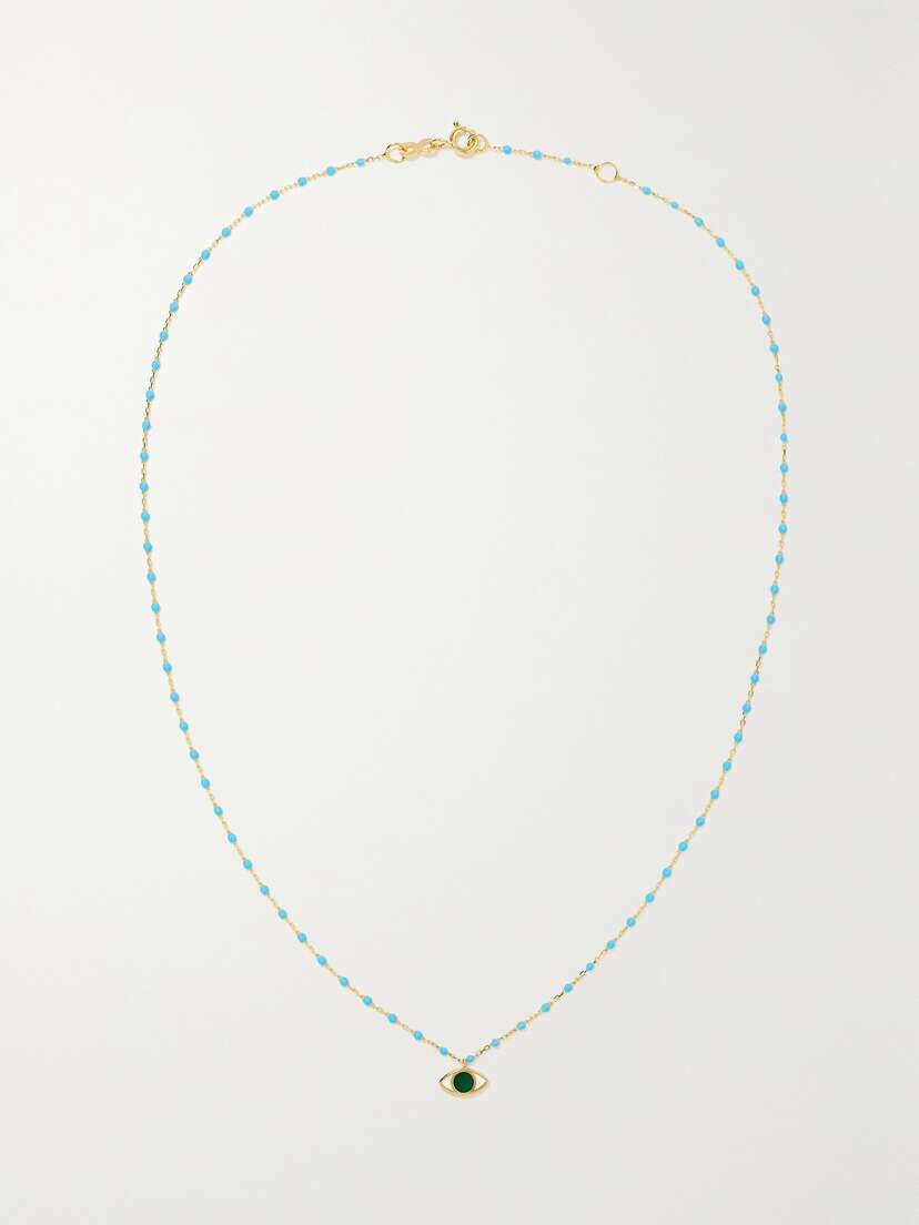 Gigi Clozeau Eye Mini Gigi 18-karat Gold And Resin Necklace