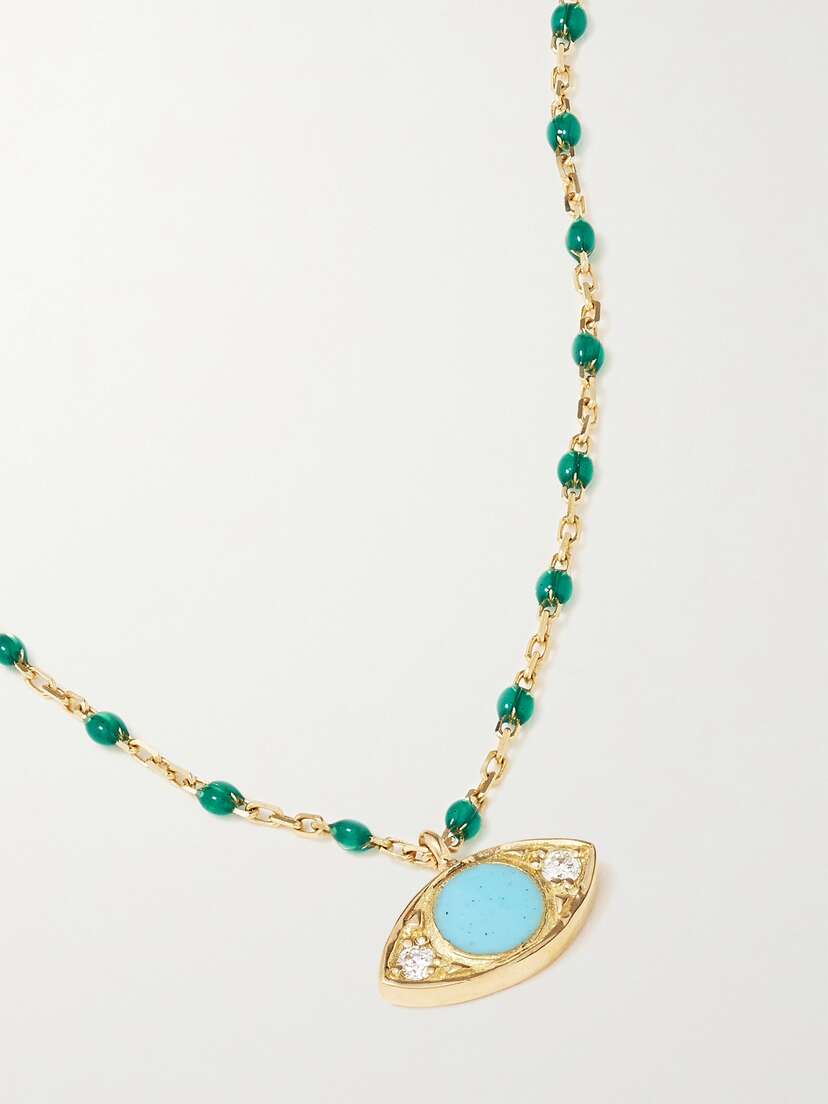 Gigi Clozeau Eye Mini Gigi 18-karat Gold Multi-stone Necklace