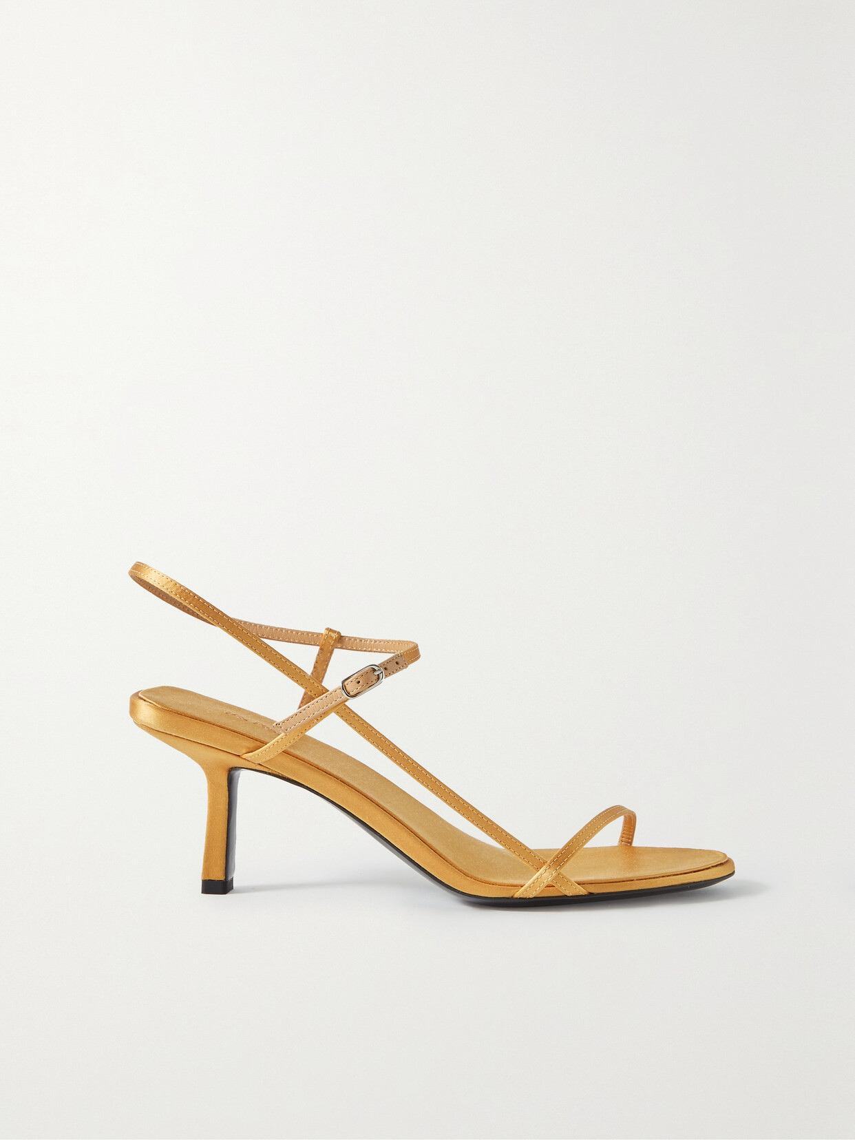 The Row Bare Satin Asymmetrical Slingback Sandals In Neutrals