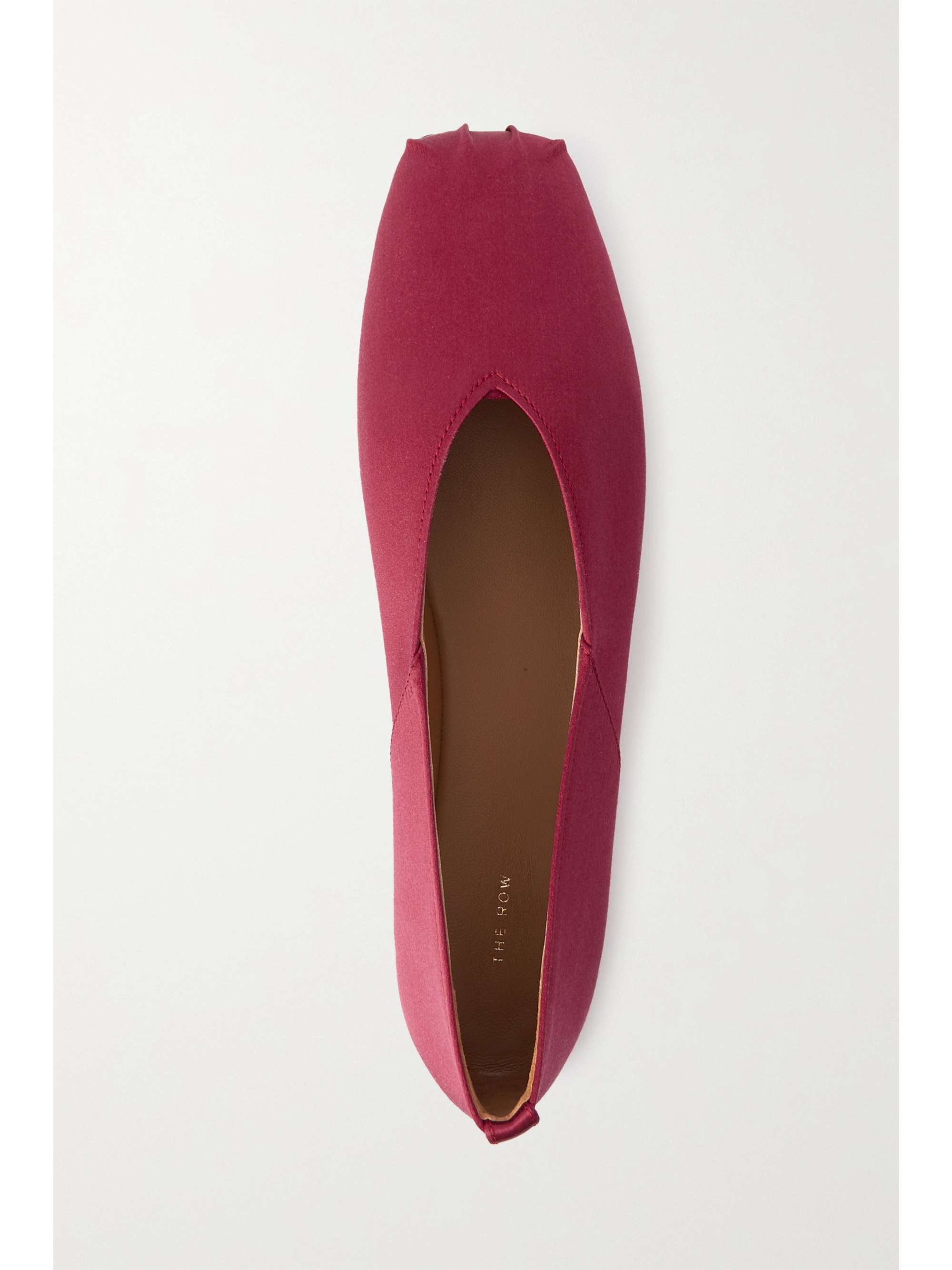 red satin ballet flats