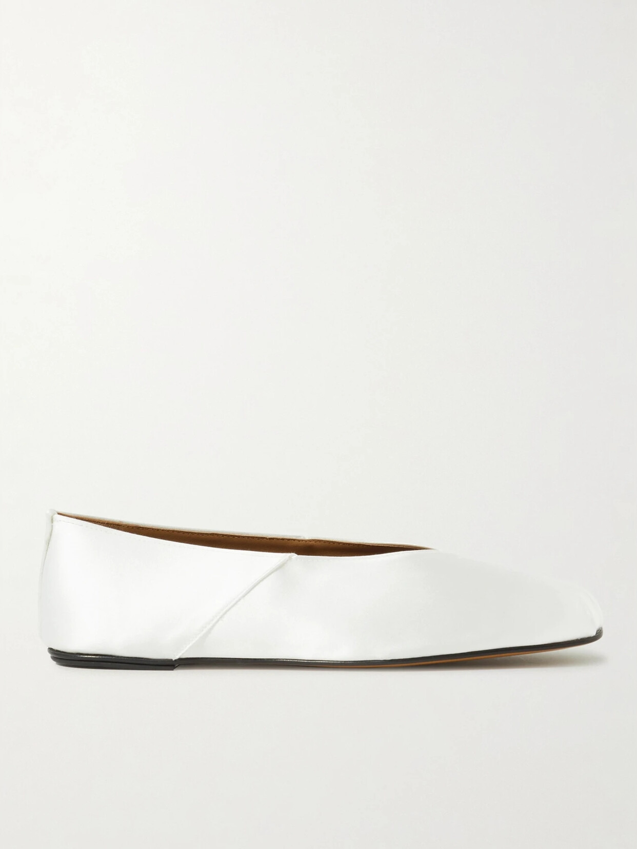 Shop The Row Satin Ballet Flats In Ivory