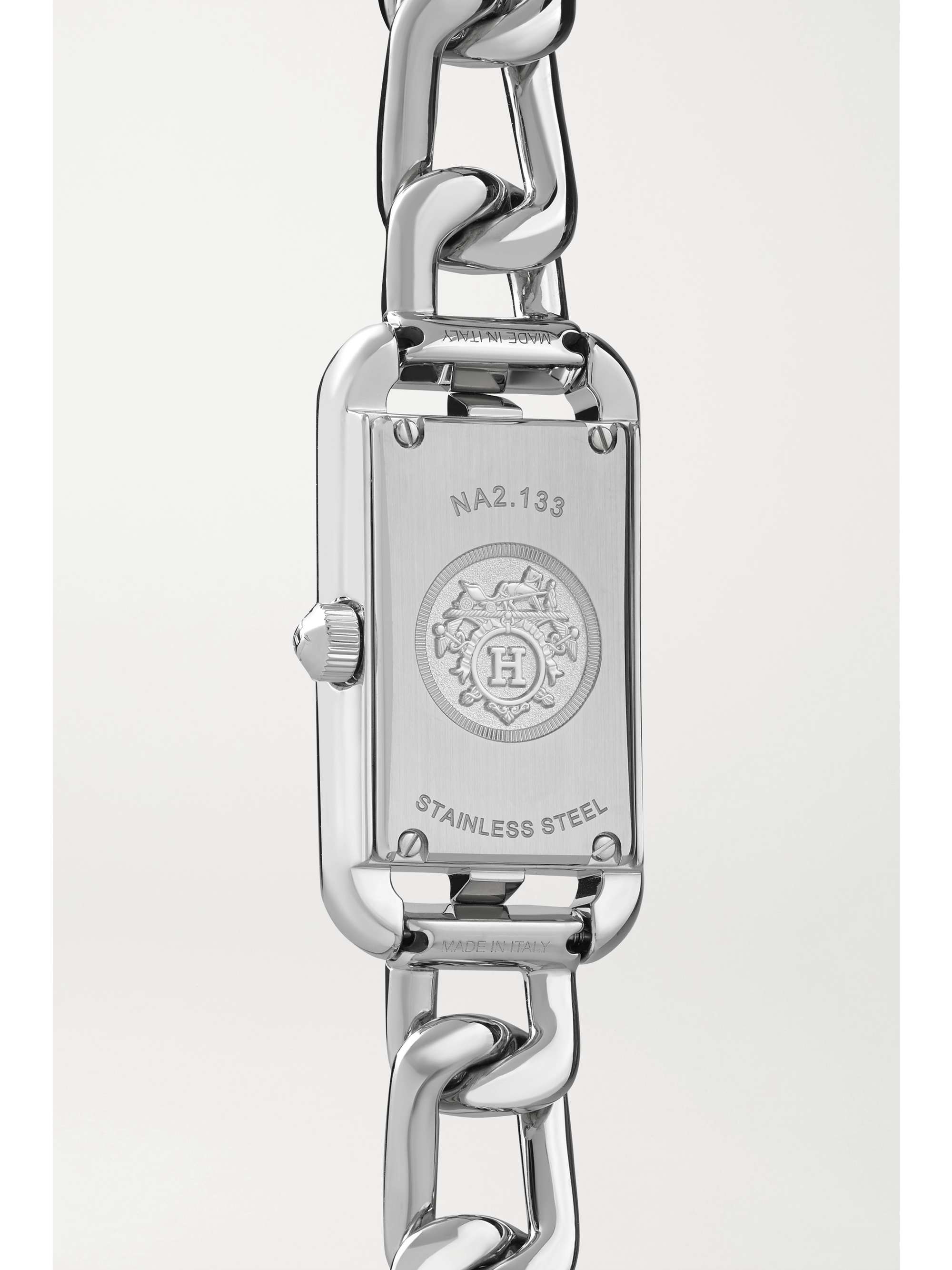 HERMÈS TIMEPIECES Nantucket 29mm small stainless steel, aventurine and diamond watch