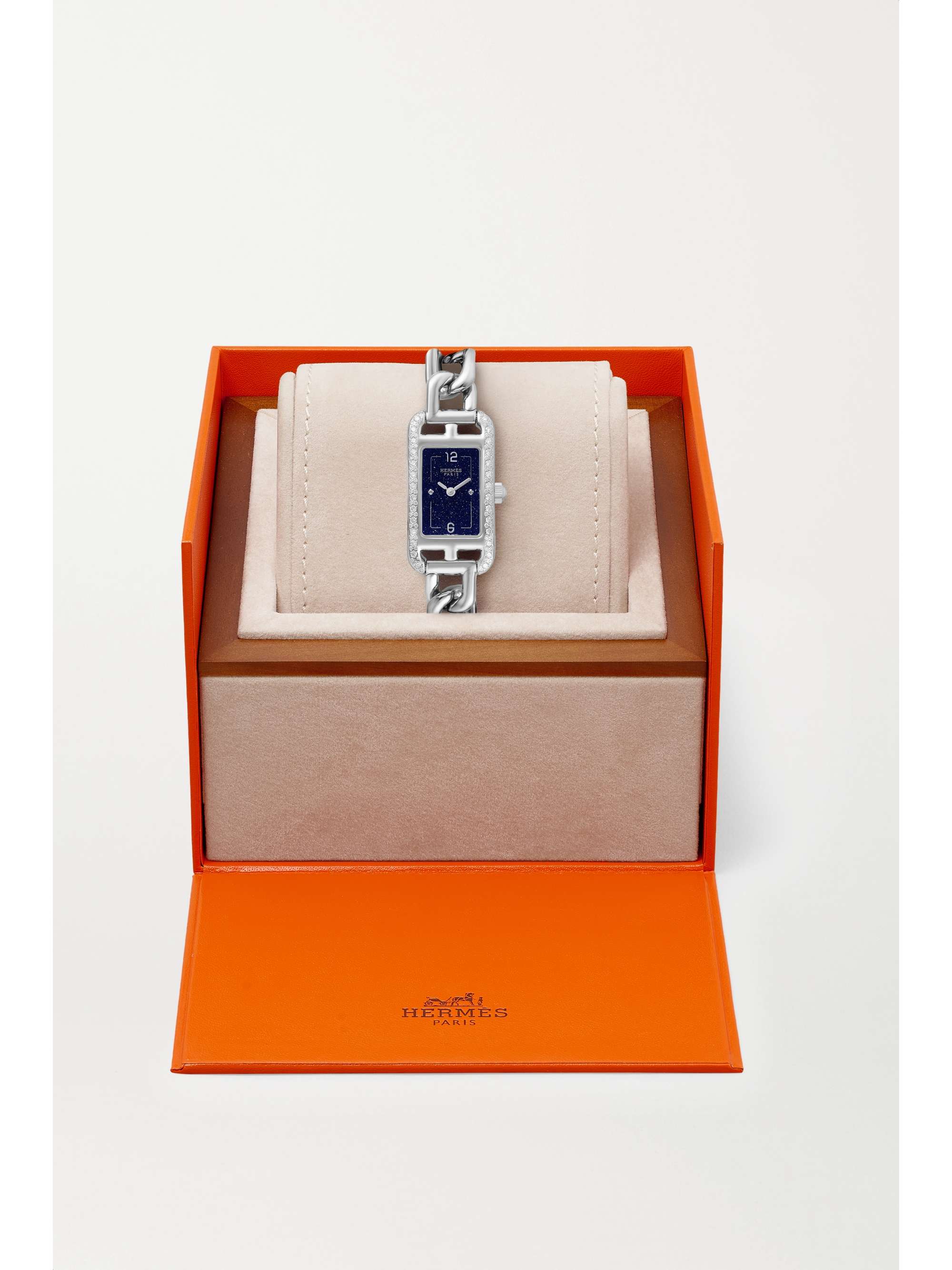 HERMÈS TIMEPIECES Nantucket 29mm small stainless steel, aventurine and diamond watch