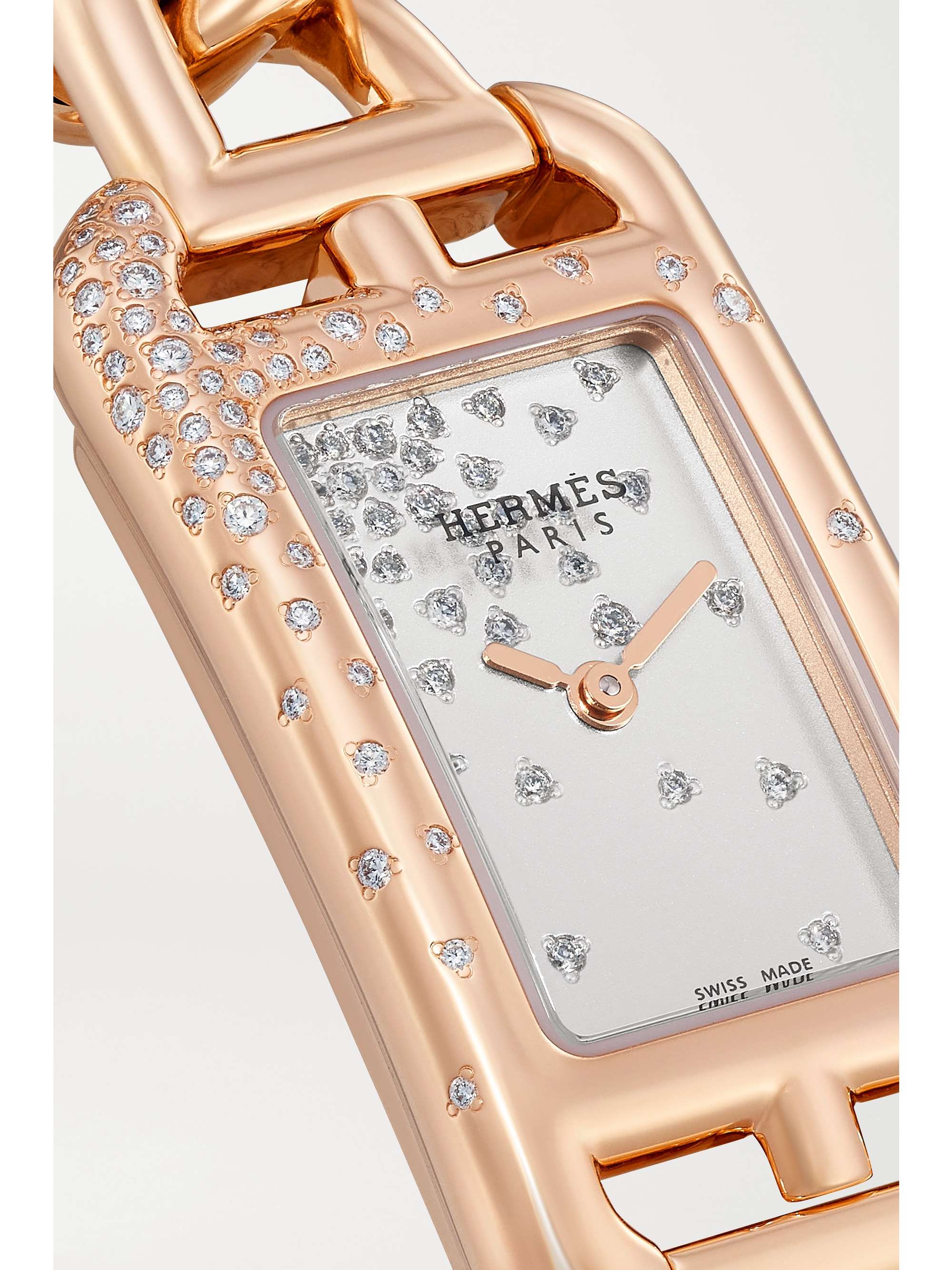 HERMÈS TIMEPIECES Montre en or rose 18 carats (750/1000) et diamants Nantucket Small, 29 mm