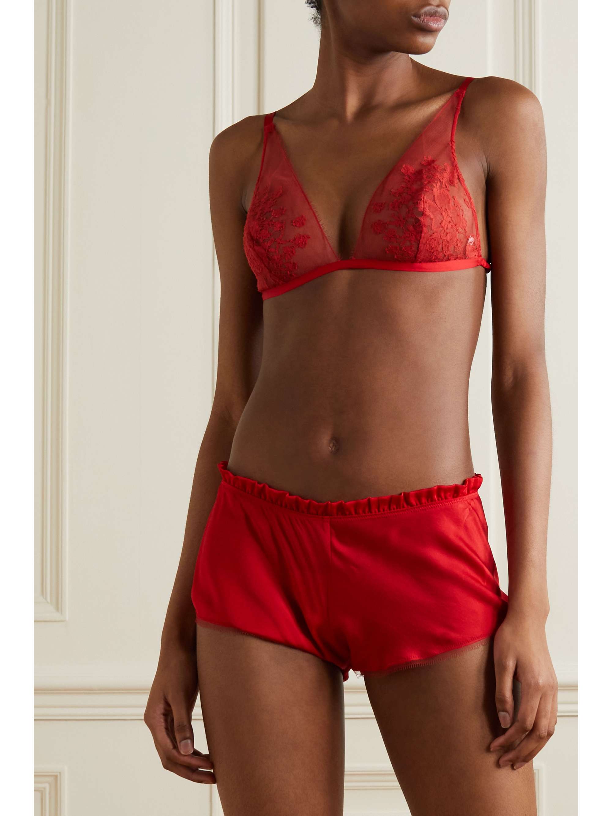 CARINE GILSON Silk-lace soft-cup triangle bra