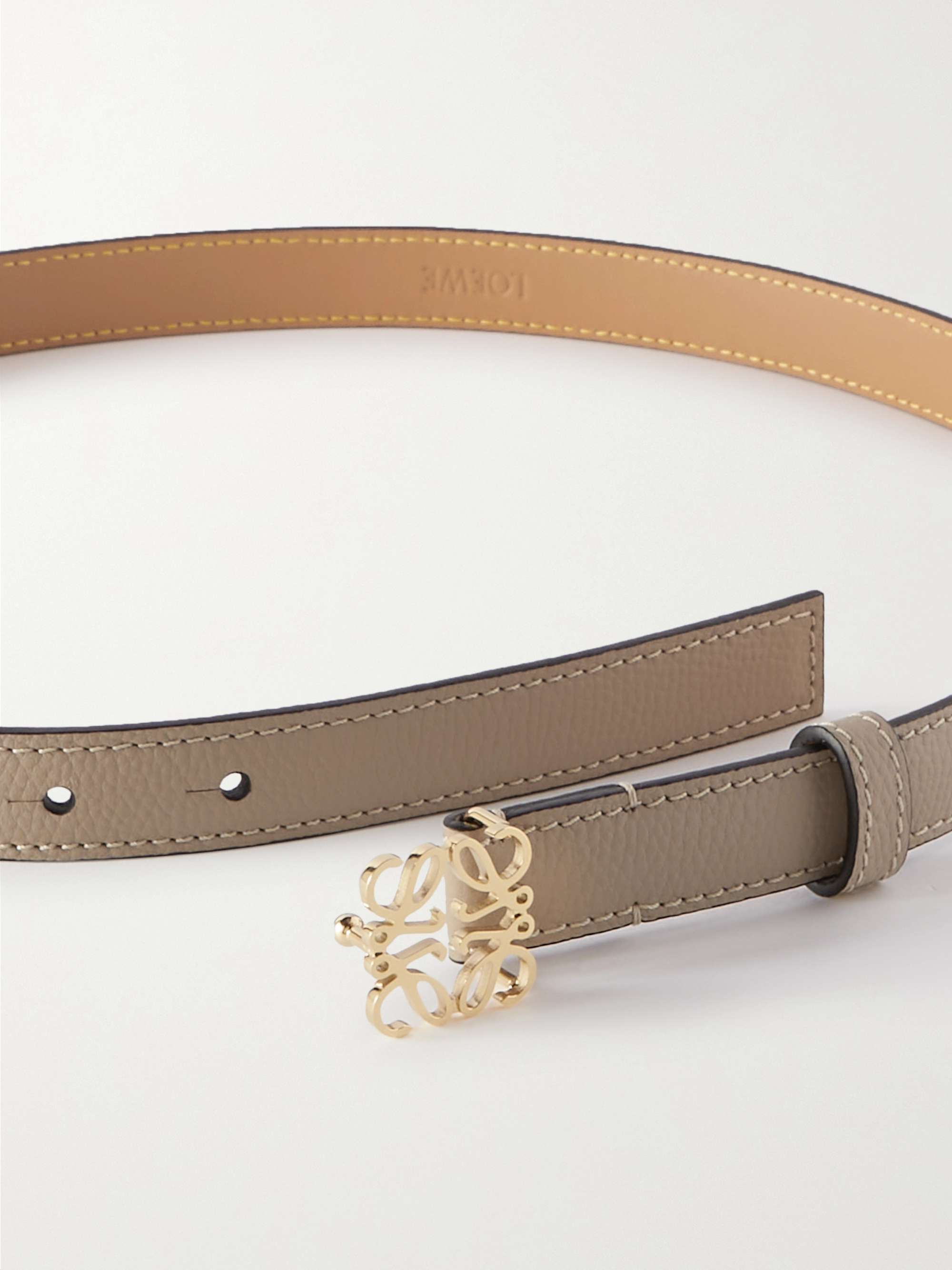 LOEWE Anagram textured-leather belt