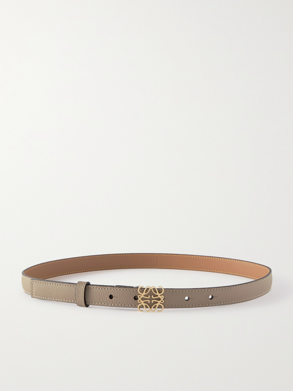 Loewe Anagram Textured-leather Belt - Neutrals
