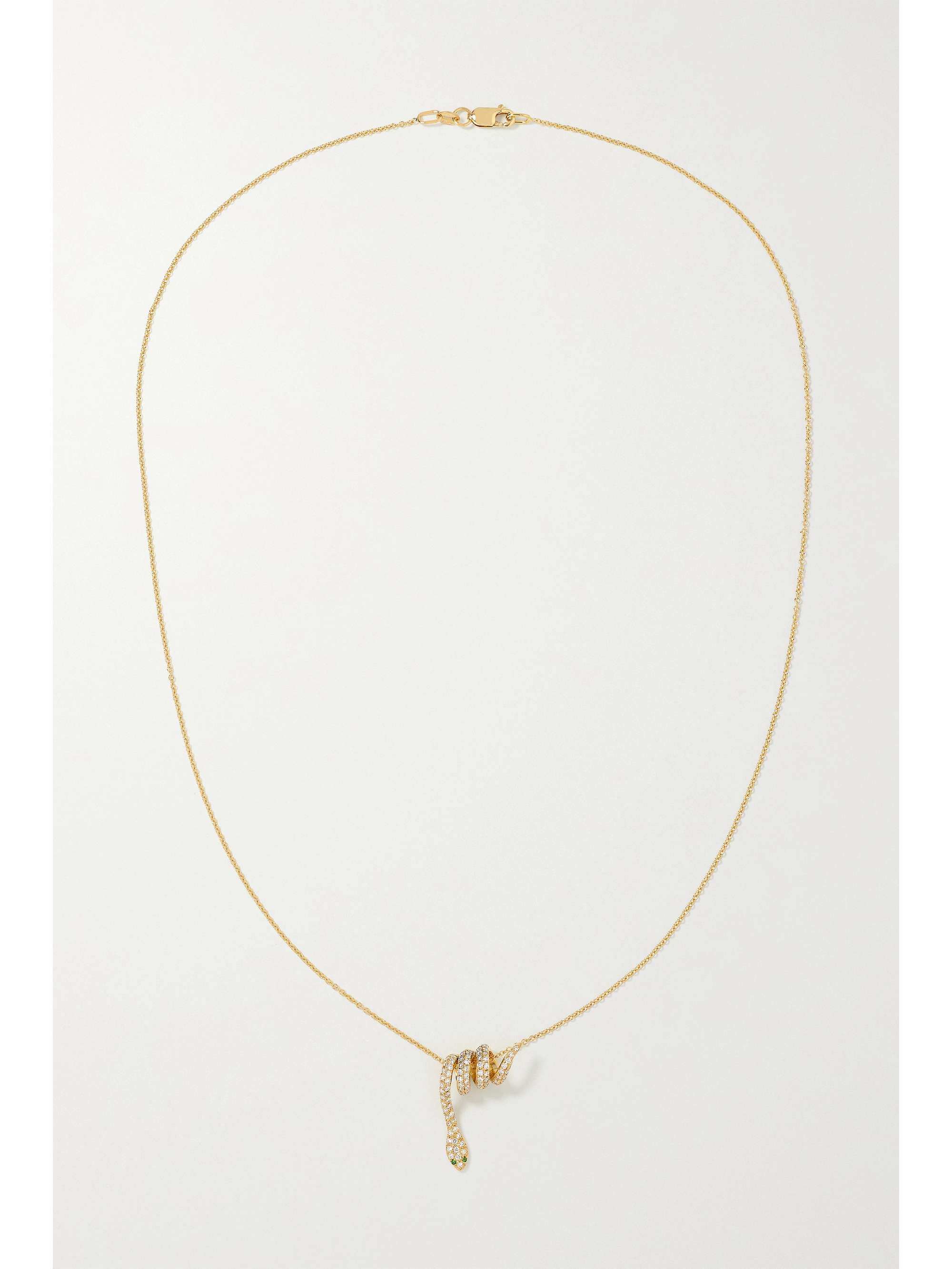 ILEANA MAKRI Curled Snake 18-karat gold, diamond and tsavorite necklace
