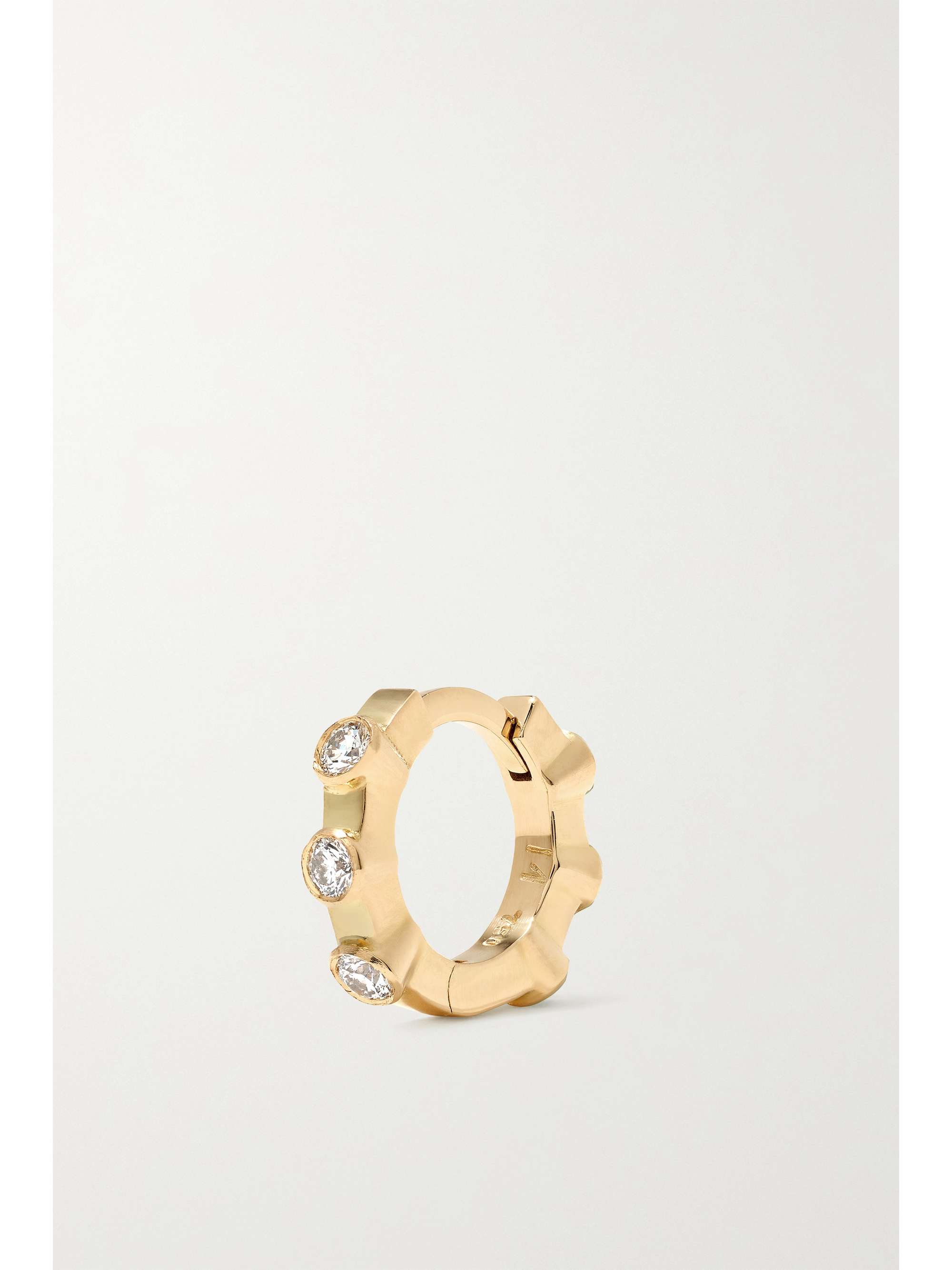 ILEANA MAKRI Stepping Stone 18-karat gold, emerald and diamond hoop earrings