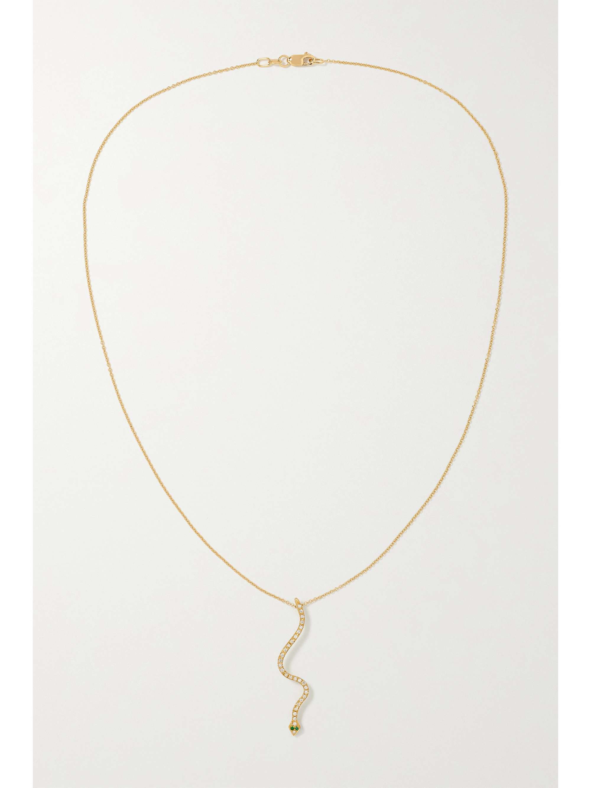 ILEANA MAKRI Lucky Snake 18-karat gold, diamond and tsavorite necklace