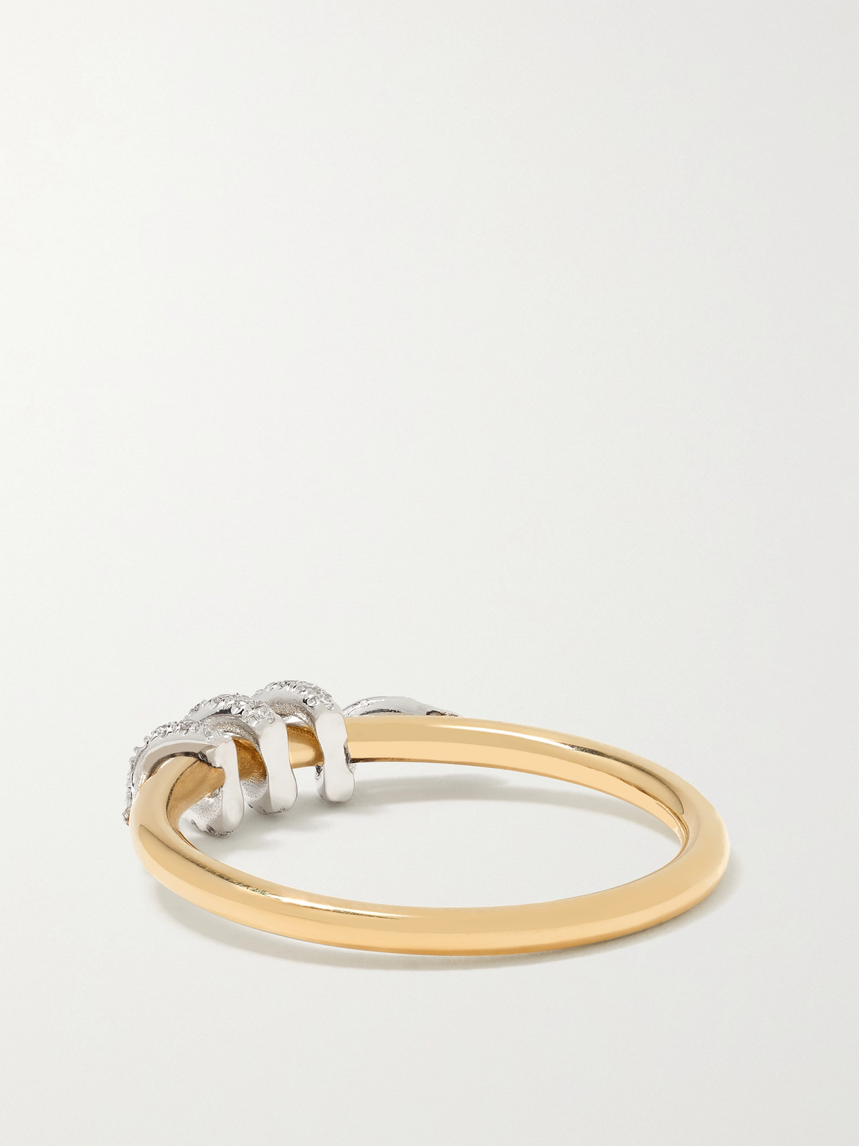 Shop Ileana Makri Twisted Boa 18-karat Yellow And White Gold Diamond Ring