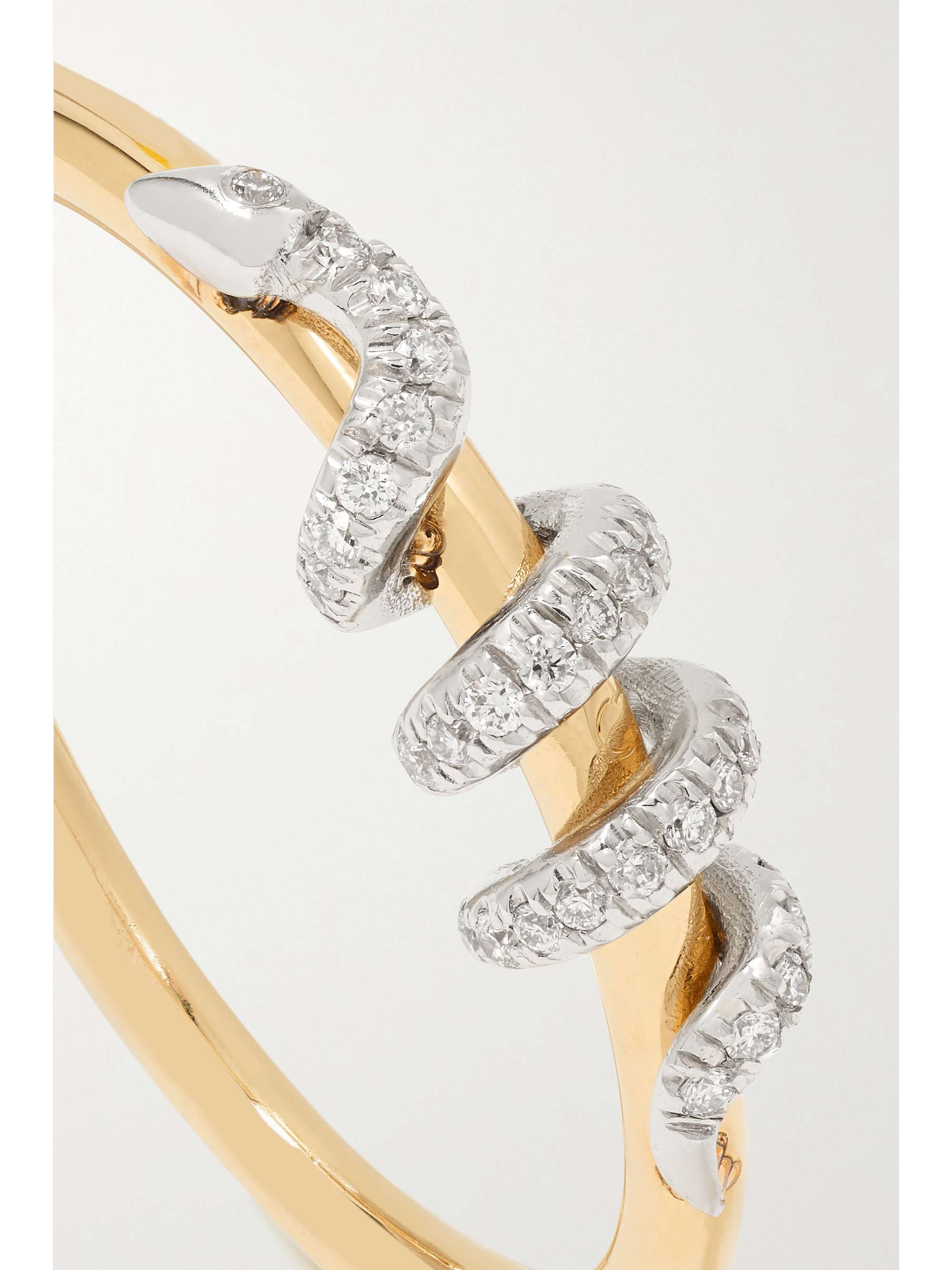 ILEANA MAKRI Twisted Boa 18-karat yellow and white gold diamond ring