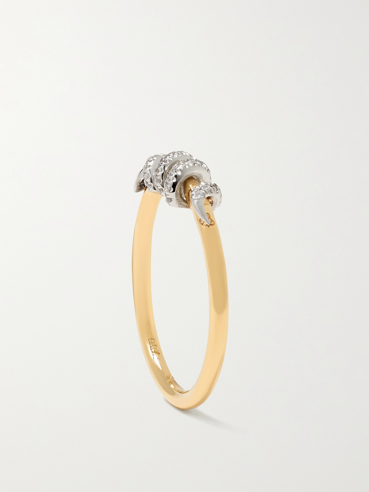 Shop Ileana Makri Twisted Boa 18-karat Yellow And White Gold Diamond Ring