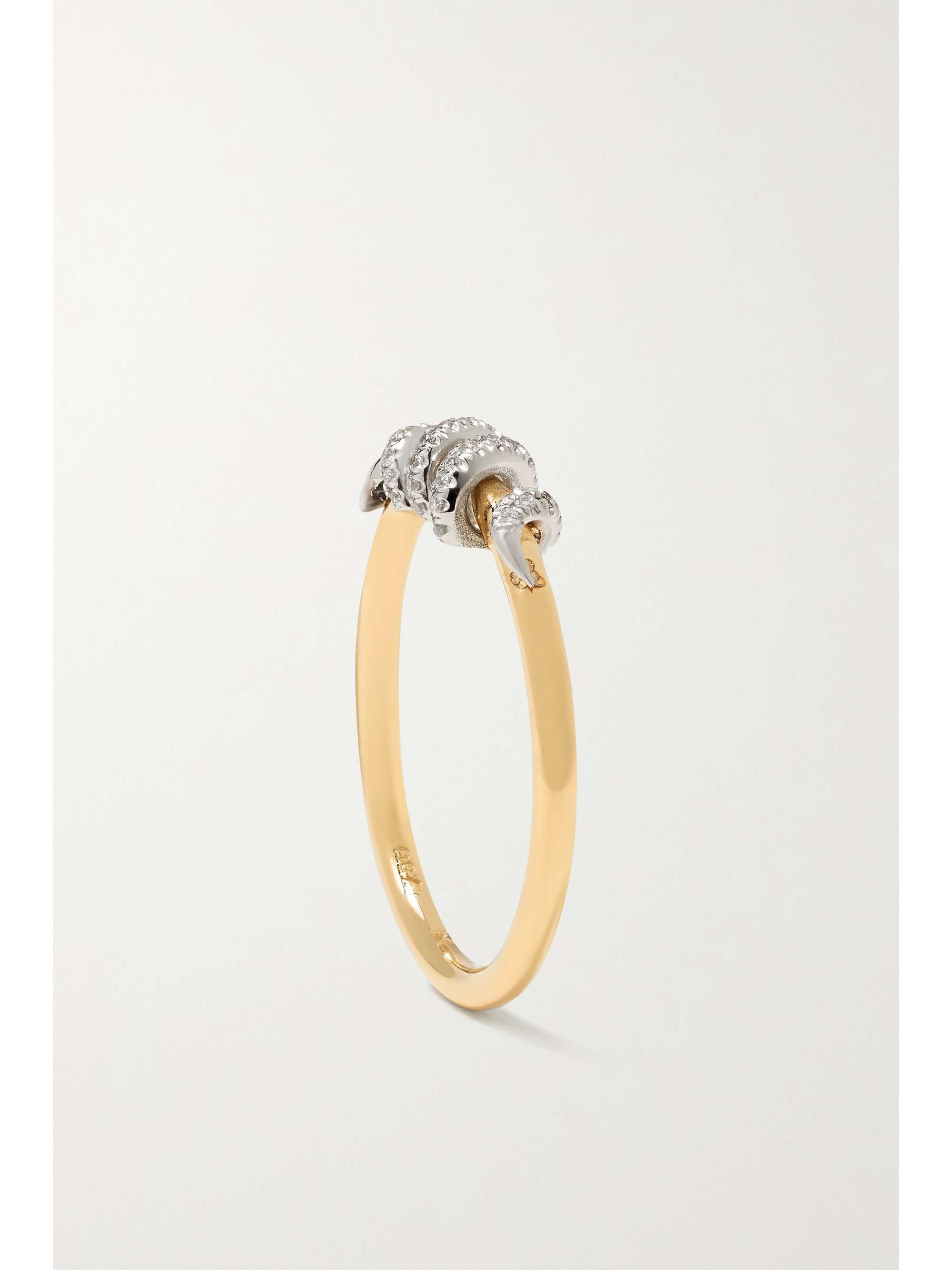 ILEANA MAKRI Twisted Boa 18-karat yellow and white gold diamond ring