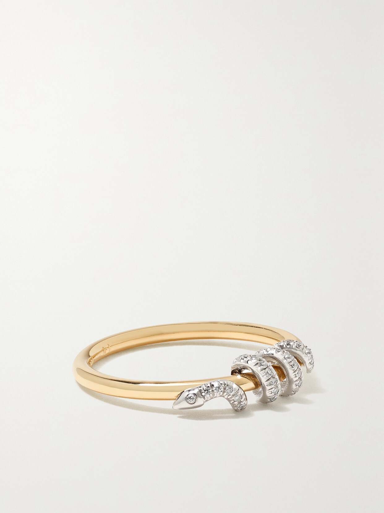 Ileana Makri Twisted Boa 18-karat Yellow And White Gold Diamond Ring