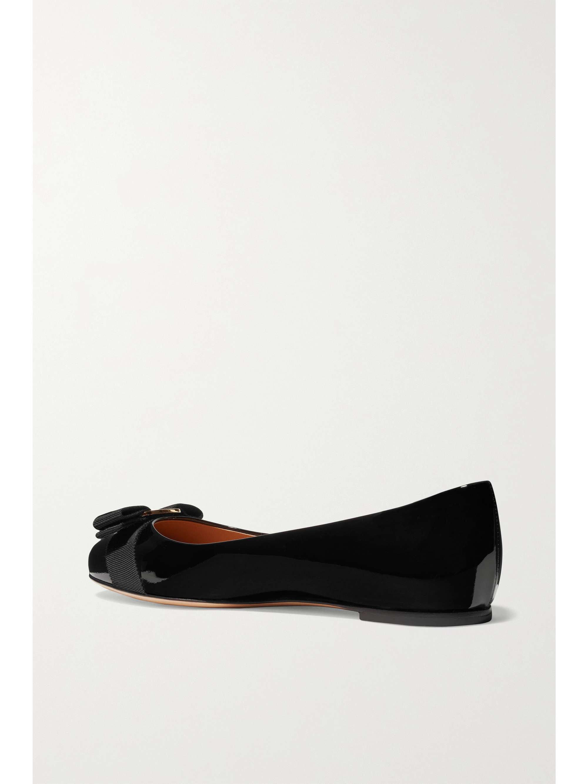 FERRAGAMO Varina bow-embellished patent-leather ballet flats