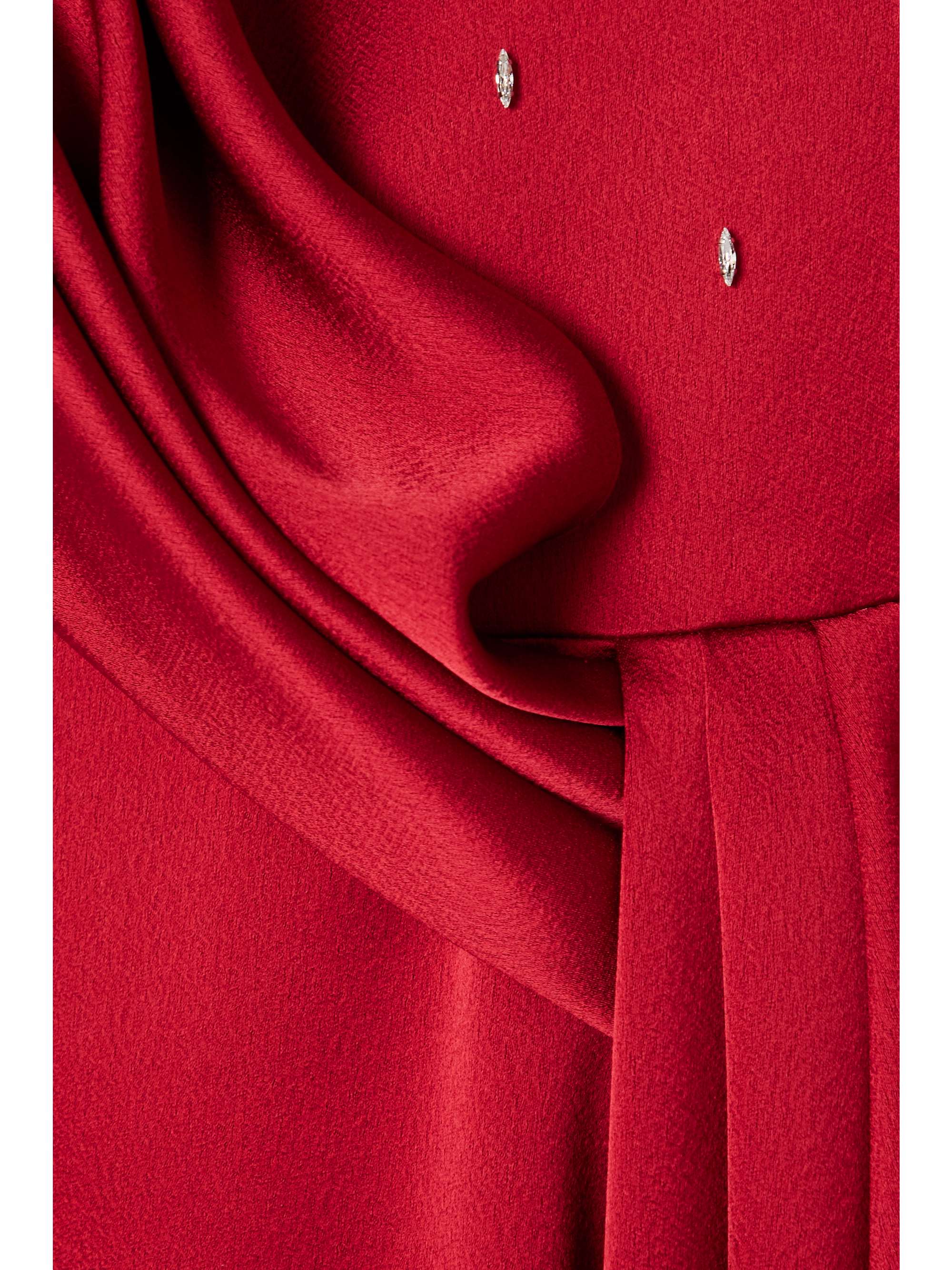 RASARIO Robe du soir en satin martelé à cristaux et à drapé