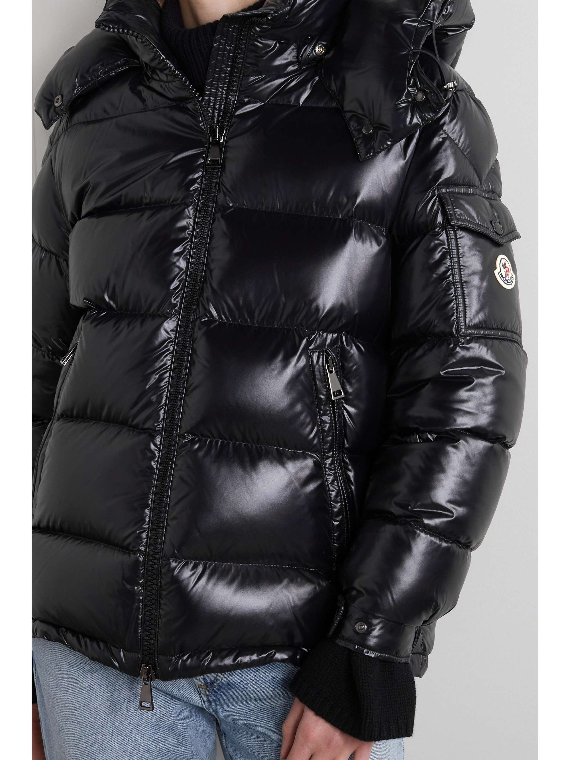 MONCLER Maire hooded quilted glossed-shell down jacket