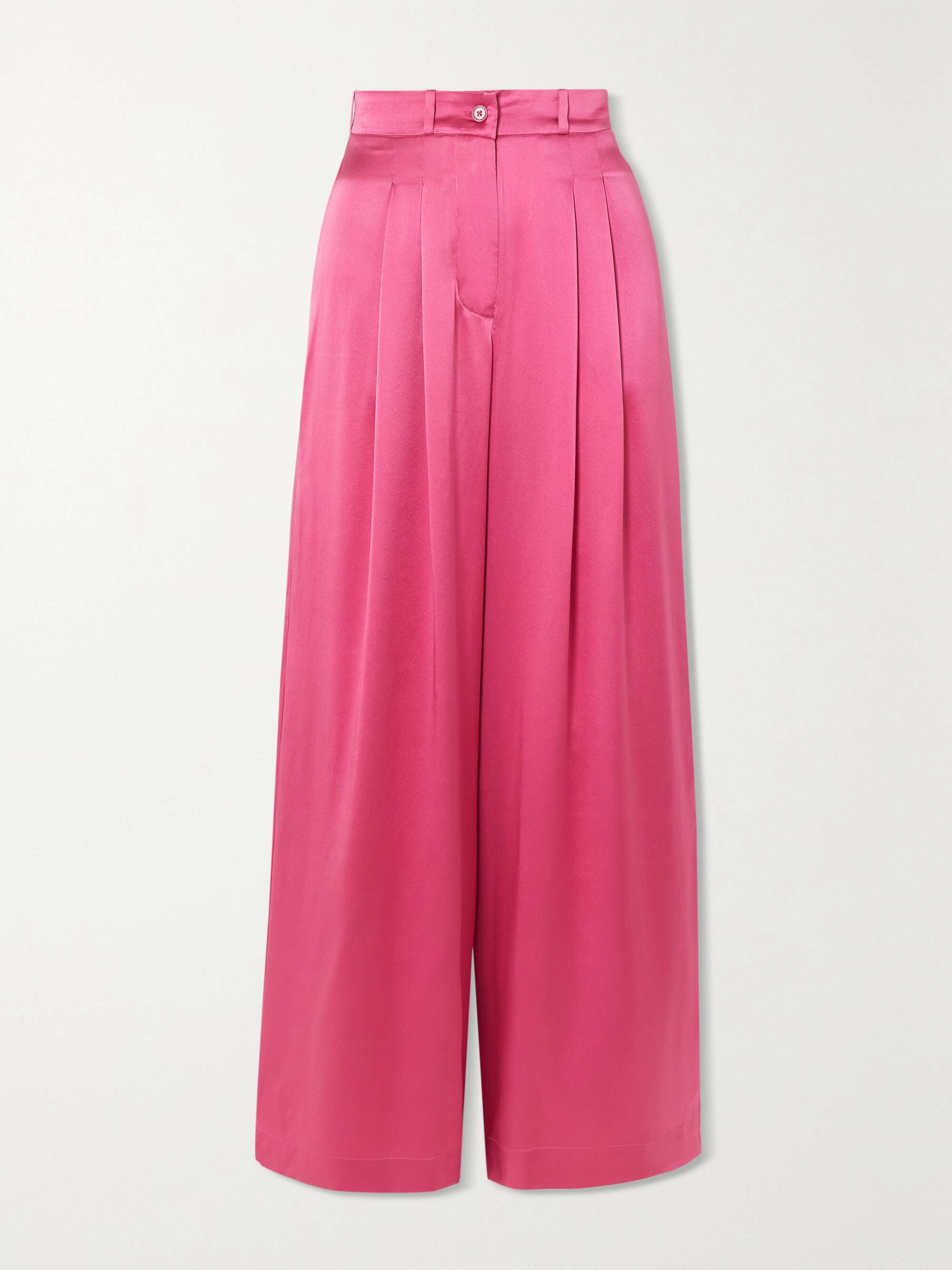 Pink Bed Suit pleated silk-satin wide 