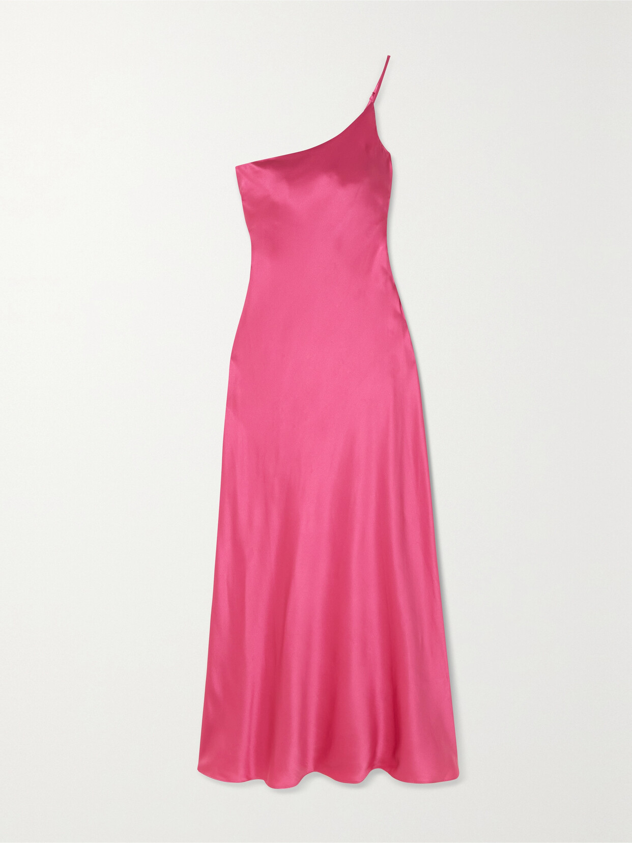 MAISON ESSENTIELE + Net Sustain One-shoulder Silk-satin Midi Dress - Pink