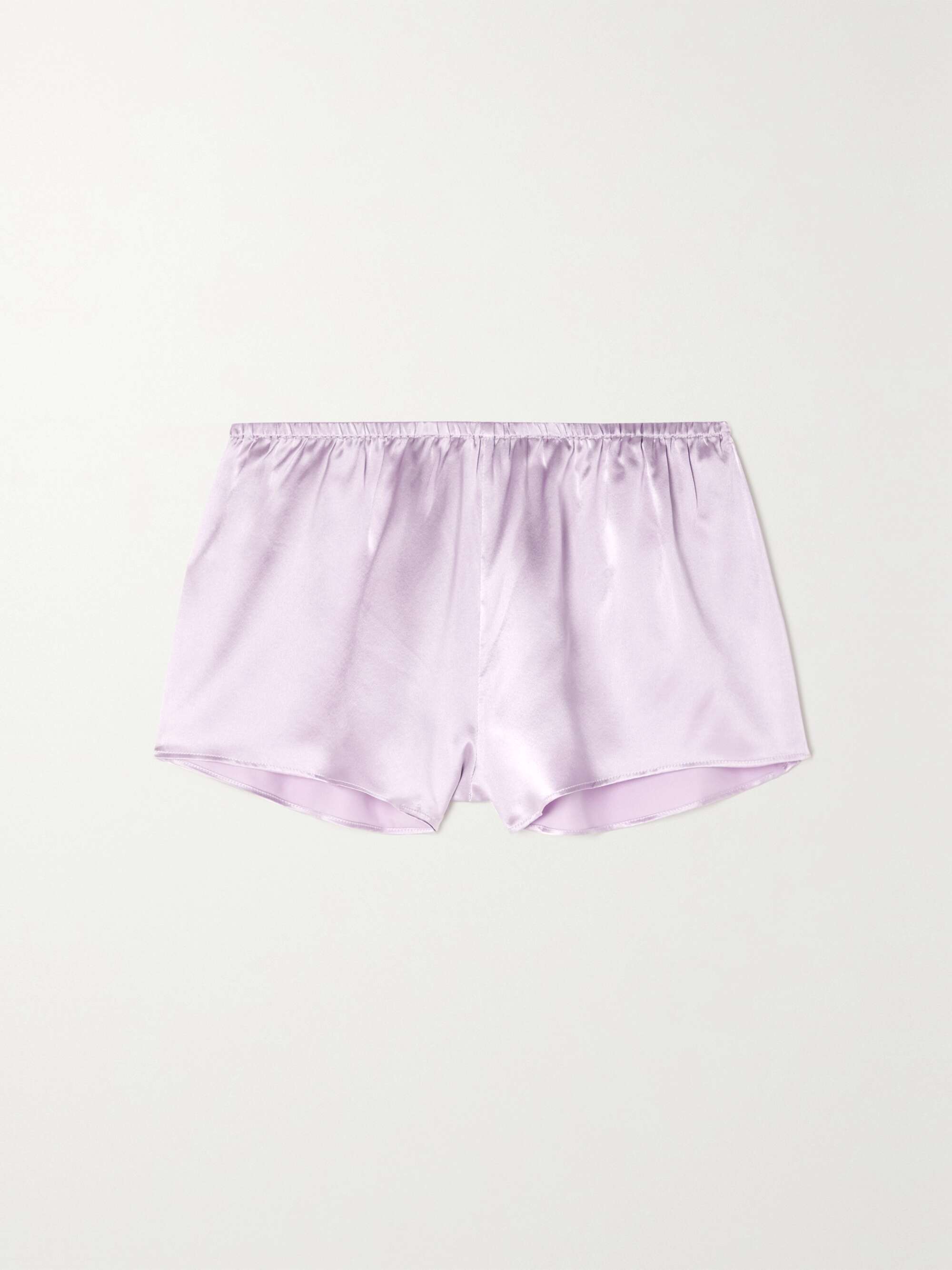 Lilac Silk-satin pajama shorts | MAISON 