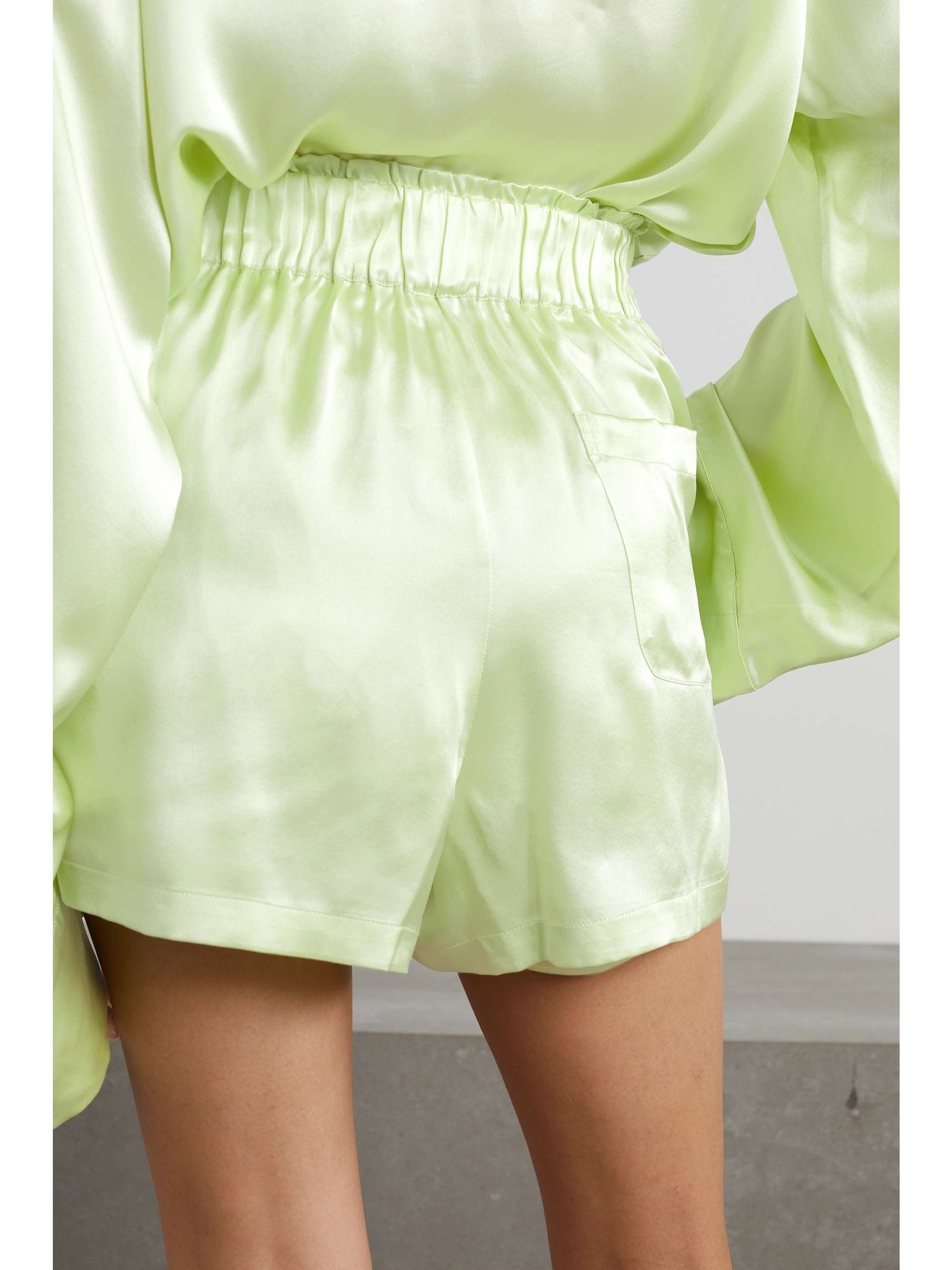 MAISON ESSENTIELE + NET SUSTAIN silk-satin pajama shorts