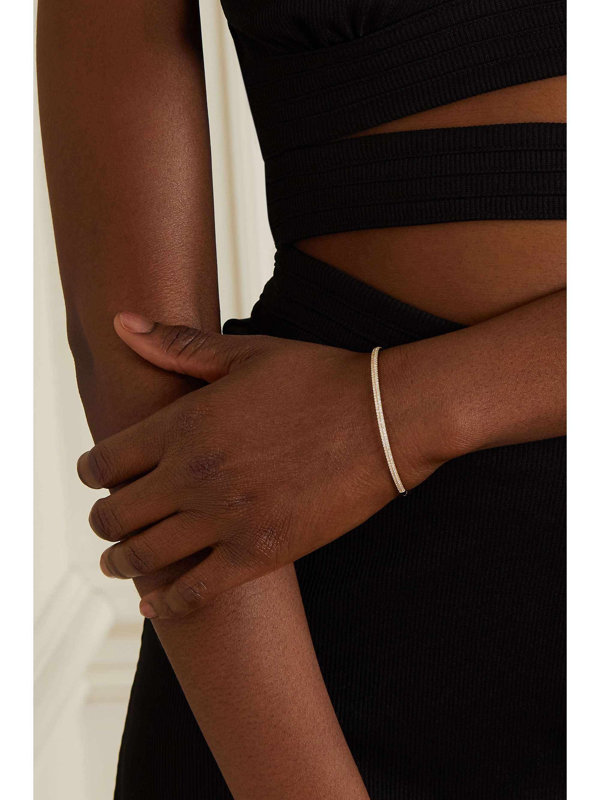 MIZUKI 14-karat gold diamond bangle