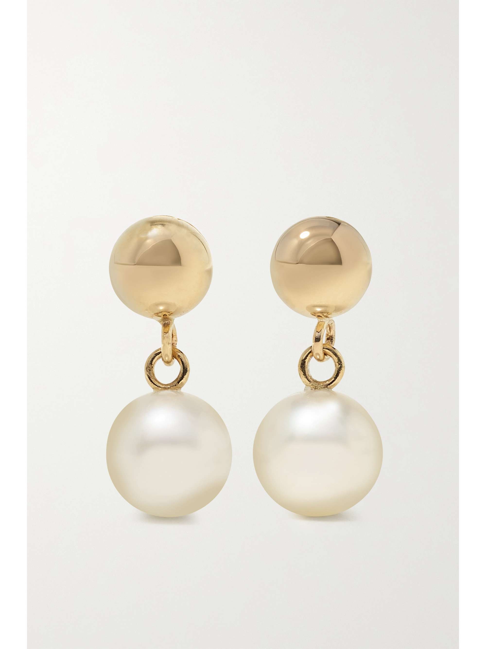 14-karat gold pearl earrings