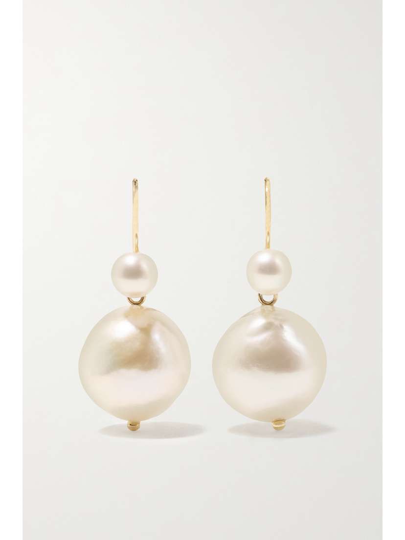Mizuki 14-karat Gold Pearl Earrings