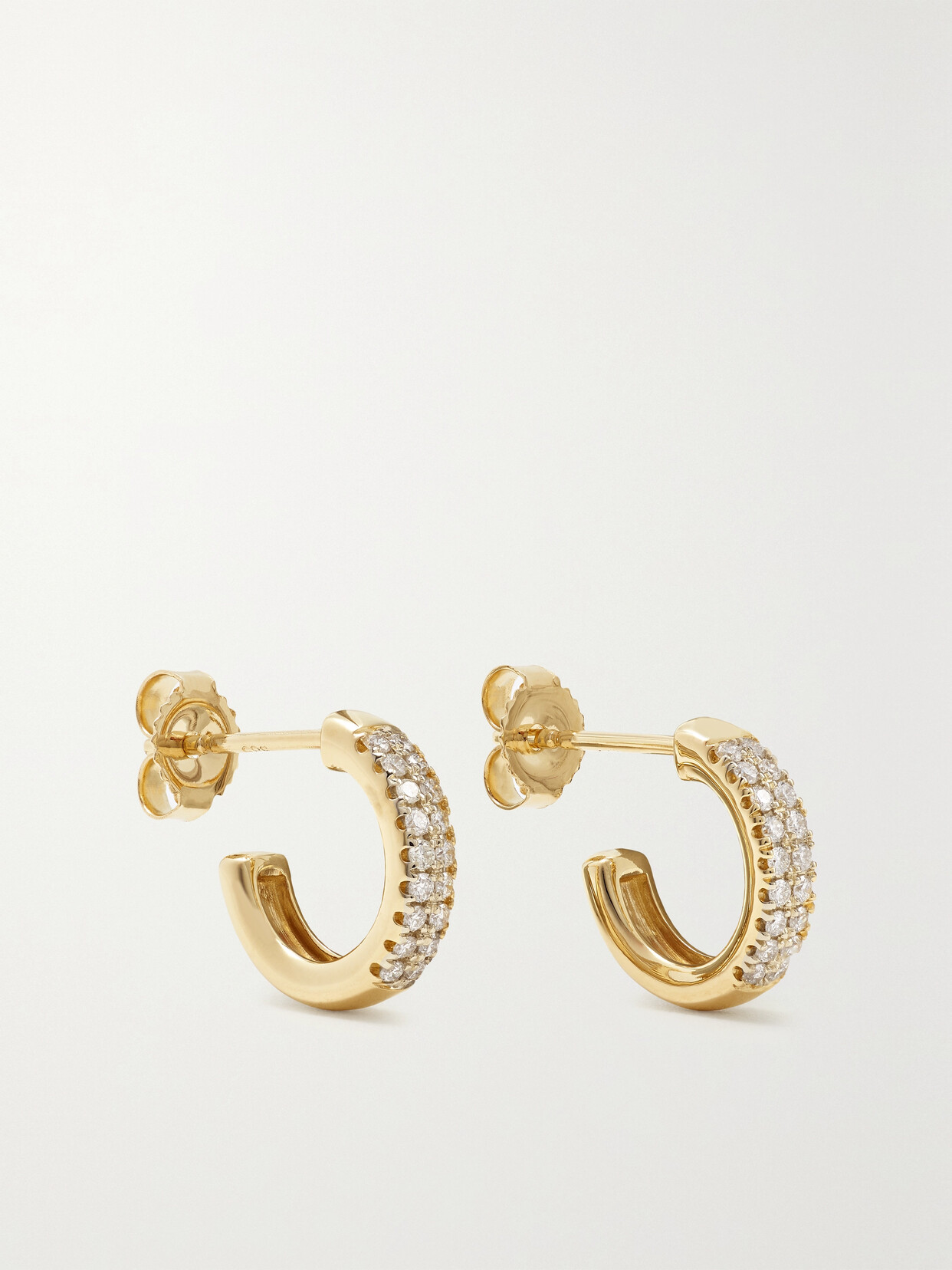Mizuki 14-karat  Diamond Hoop Earrings