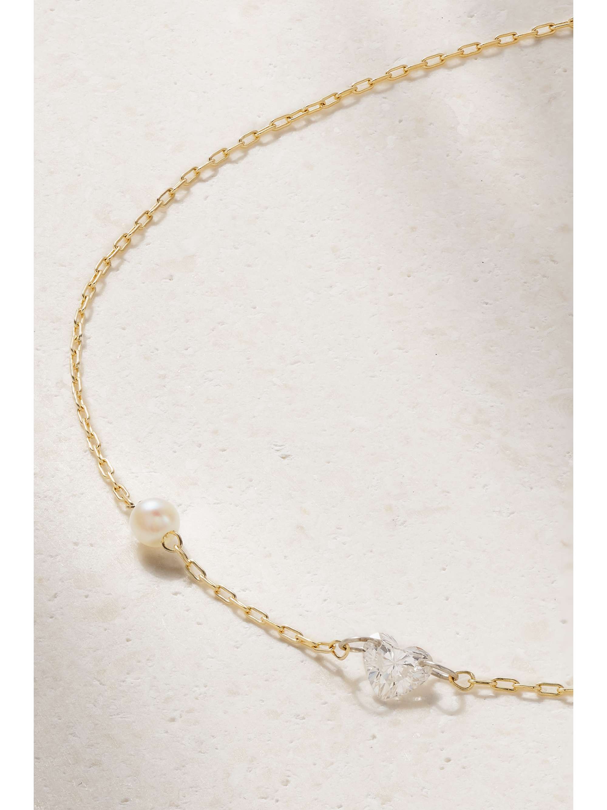 MIZUKI 14-karat gold, pearl and diamond bracelet