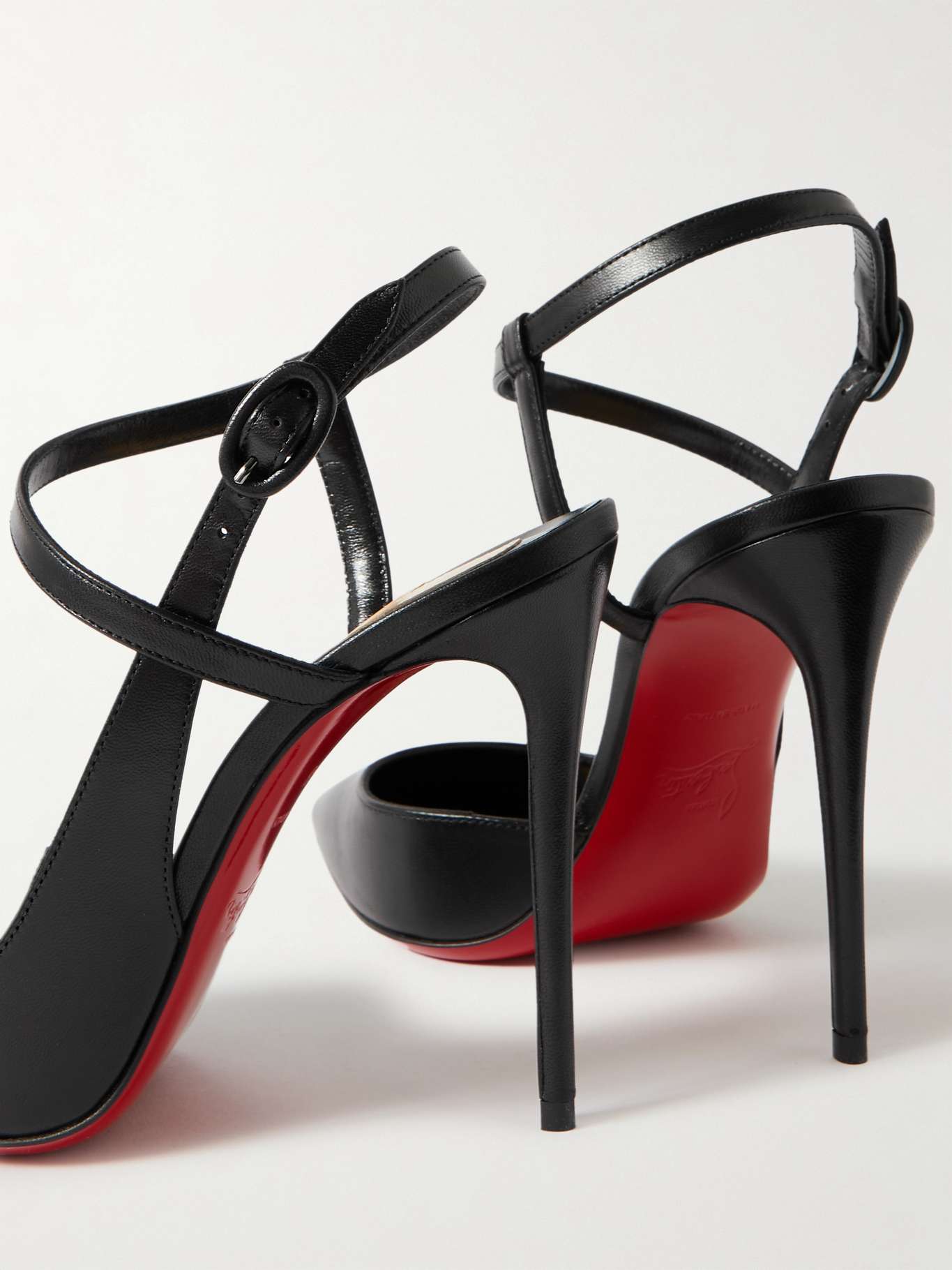 Christian Louboutin Jenlove 100 metallic leather slingback pumps
