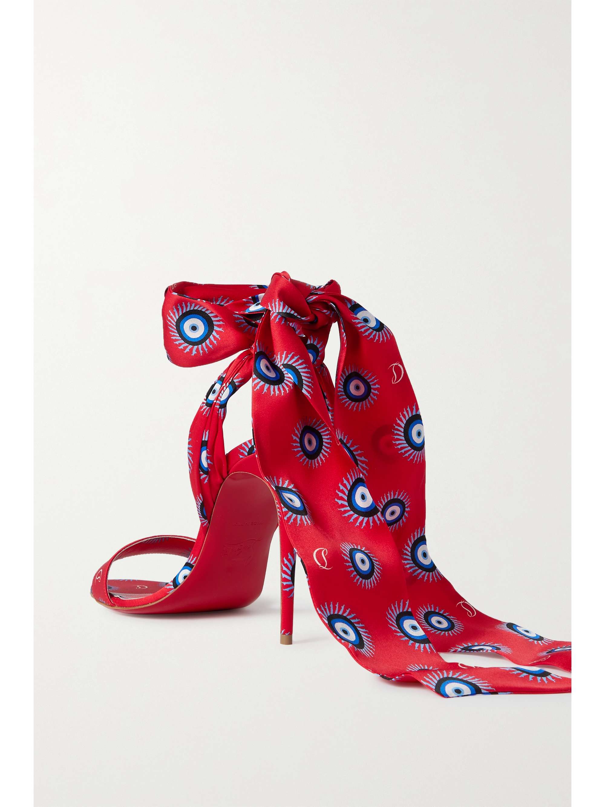 CHRISTIAN LOUBOUTIN Sandale Du Desert 100 printed satin sandals