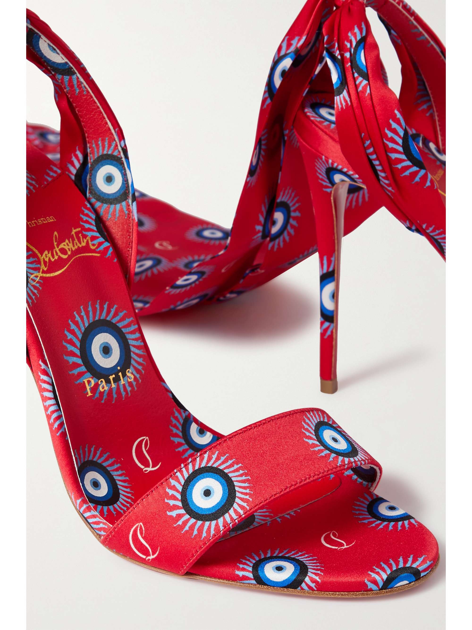 CHRISTIAN LOUBOUTIN Sandale Du Desert 100 printed satin sandals