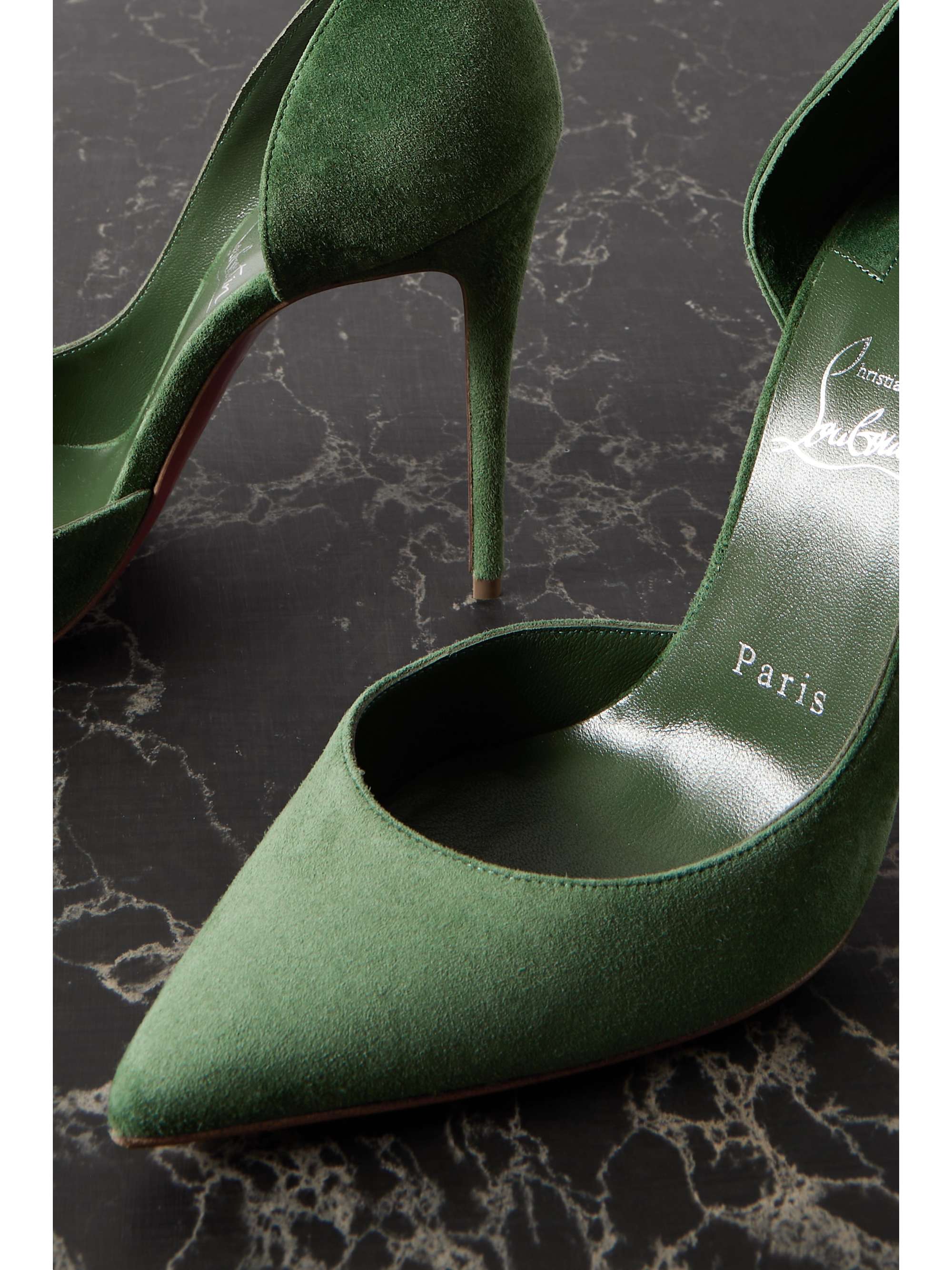 CHRISTIAN LOUBOUTIN Iriza 100 suede point-toe pumps