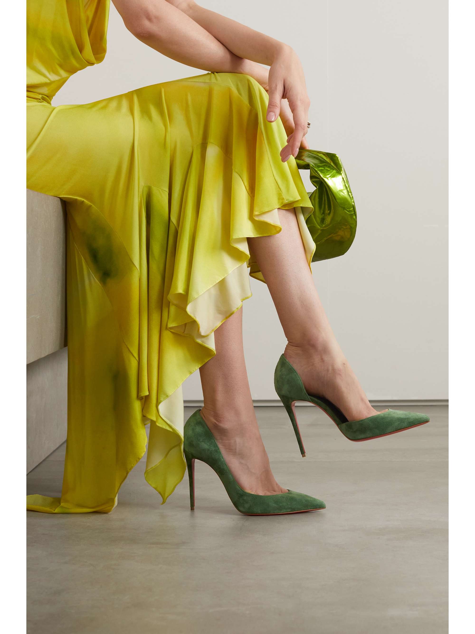 CHRISTIAN LOUBOUTIN Iriza 100 suede point-toe pumps