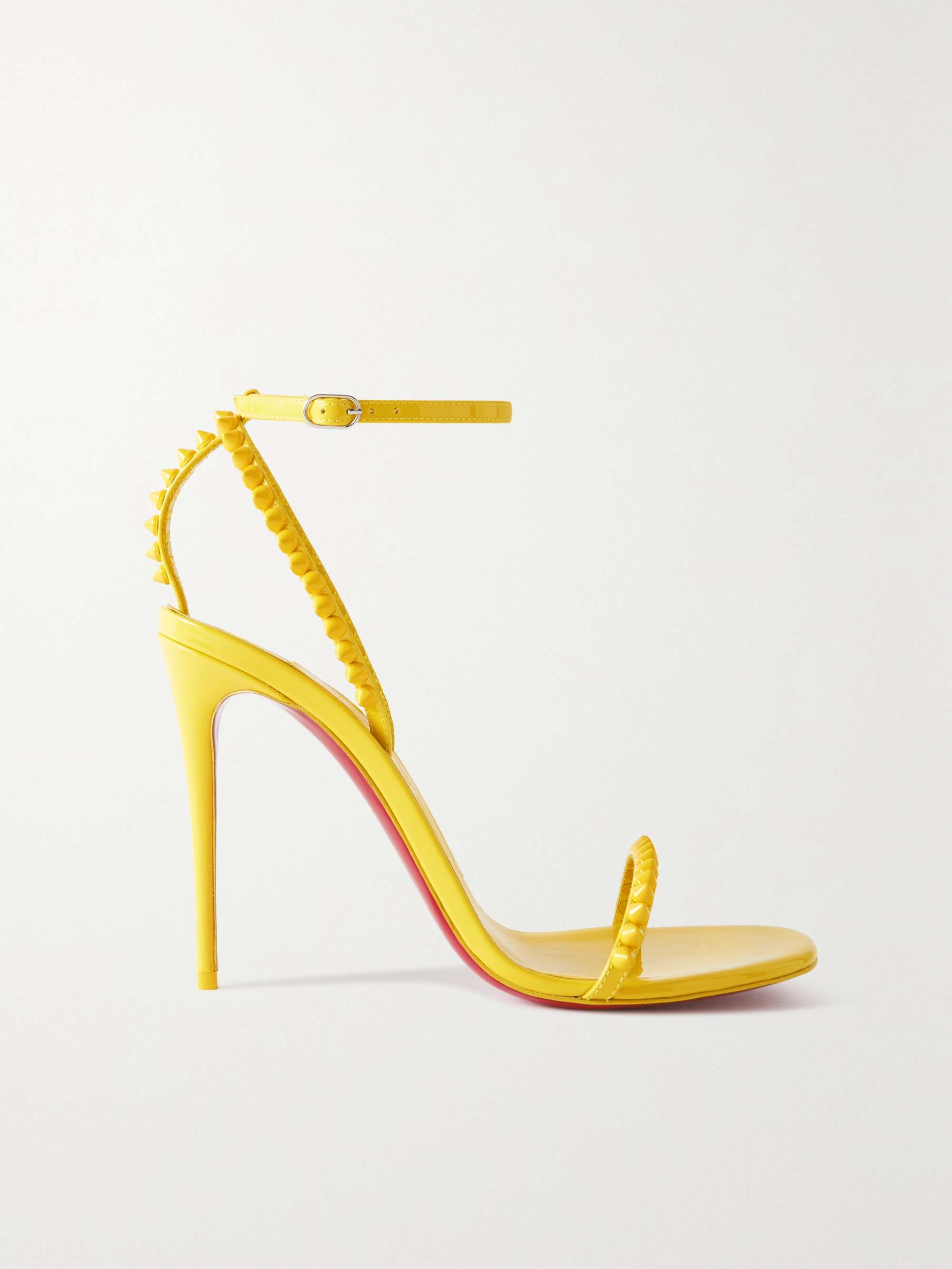 Christian Louboutin So Me 100 Spiked Leather Sandals - Women - Yellow Sandals - IT38