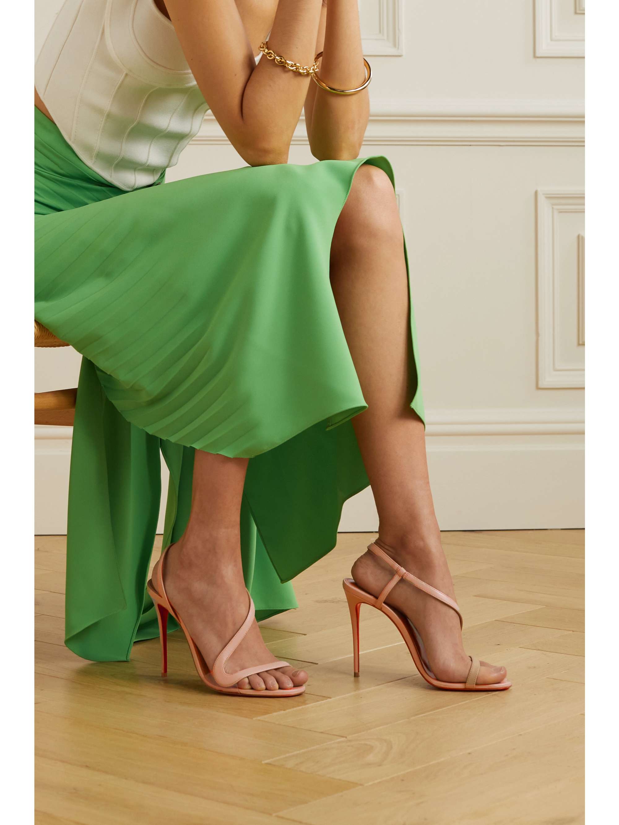 CHRISTIAN LOUBOUTIN Rosalie 100 PVC-trimmed leather sandals