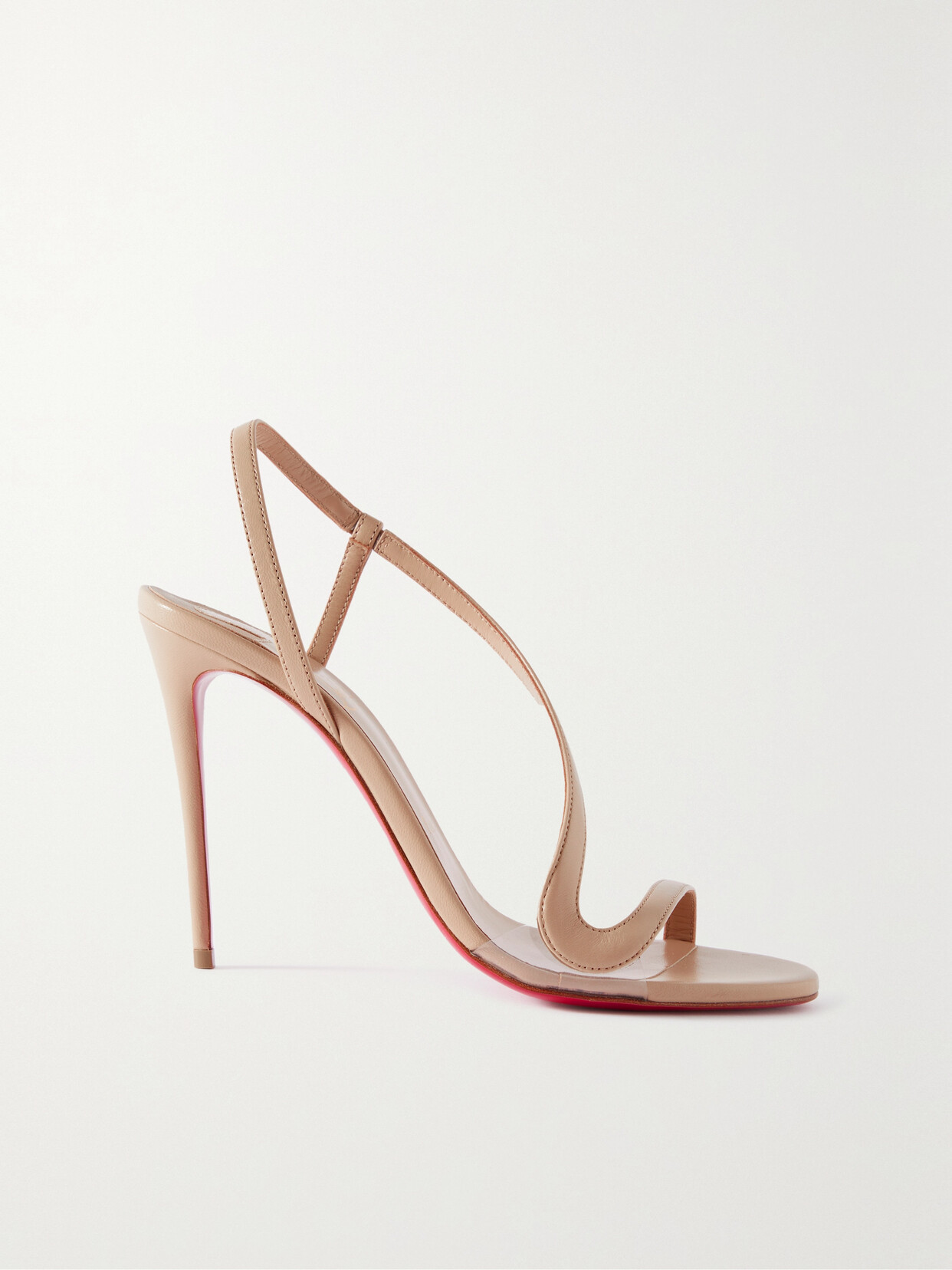 Christian Louboutin Rosalie 100 Pvc-trimmed Leather Sandals - Neutrals