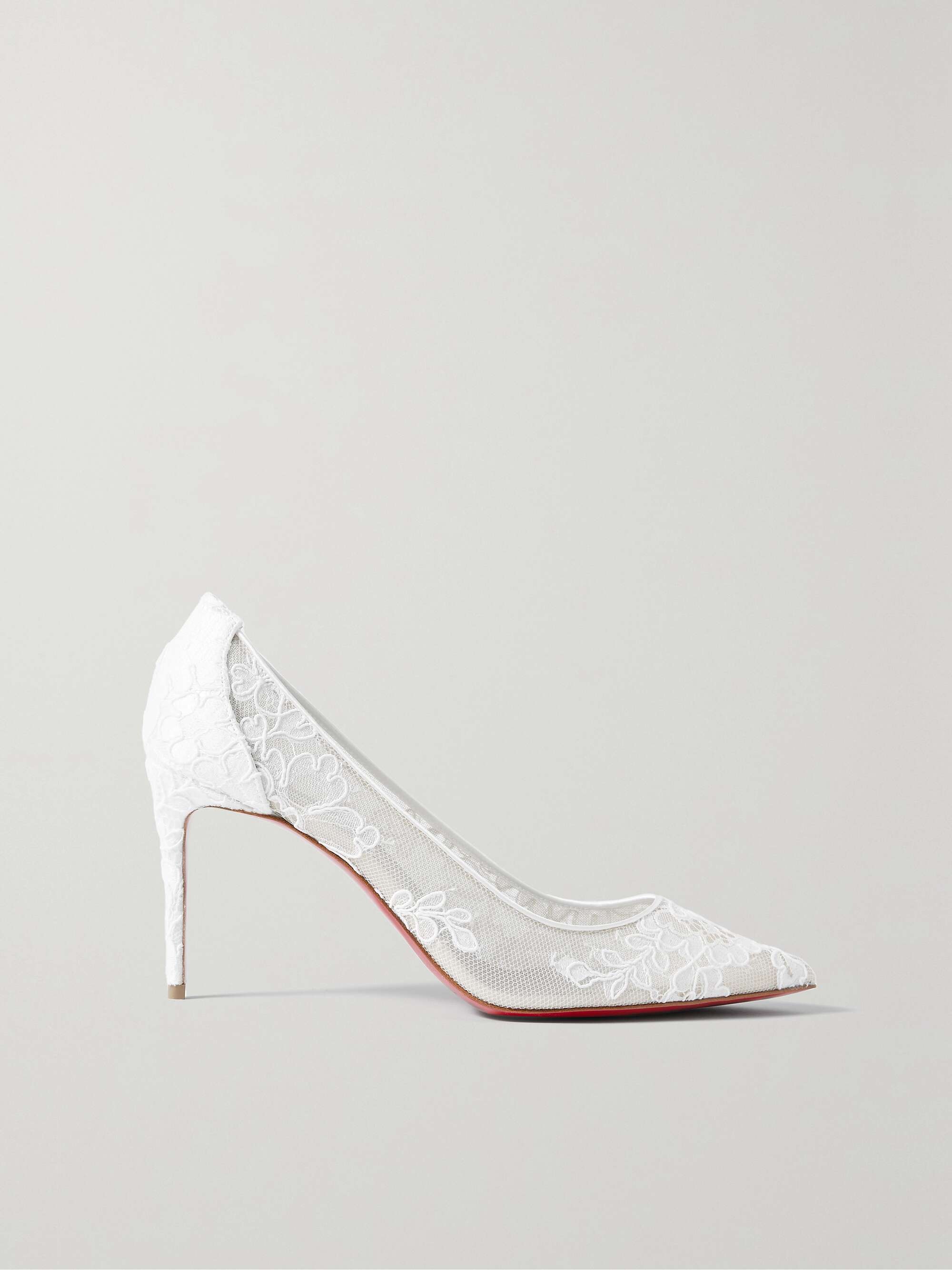 Christian Louboutin Lace 554 85 Tulle and Satin Pumps - Women - White Pumps - IT39.5