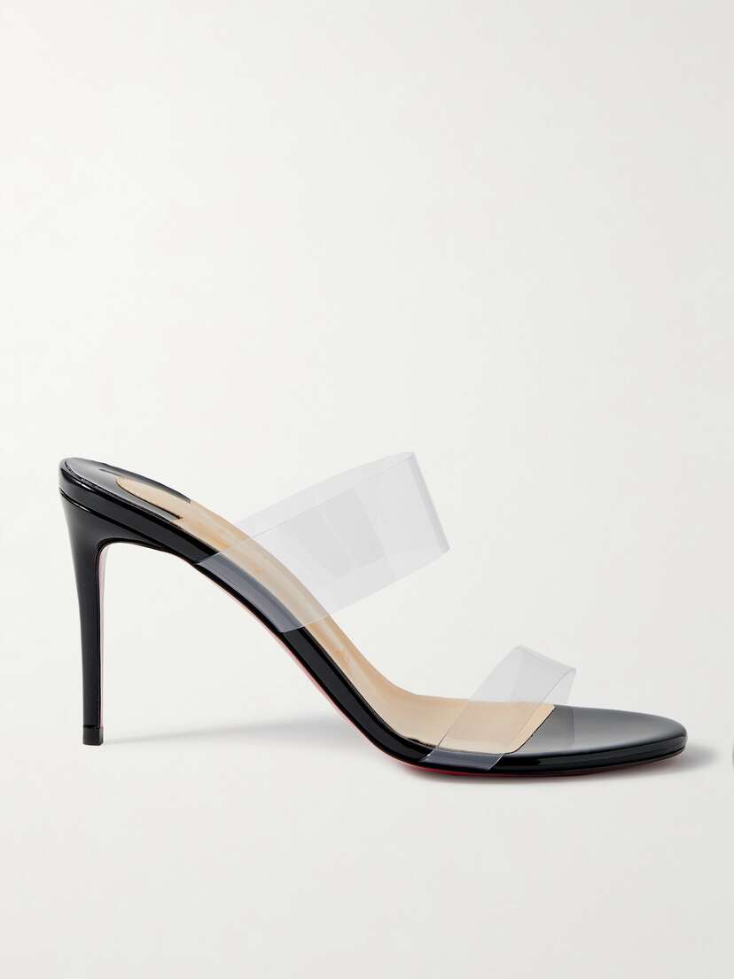 Christian Louboutin Just Nothing 85 Pvc And Patent-leather Mules