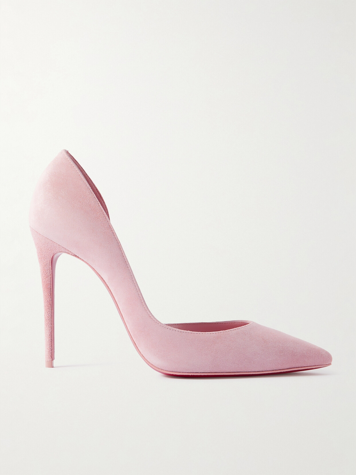 Christian Louboutin Iriza 100 Suede Point-toe Pumps In Pink
