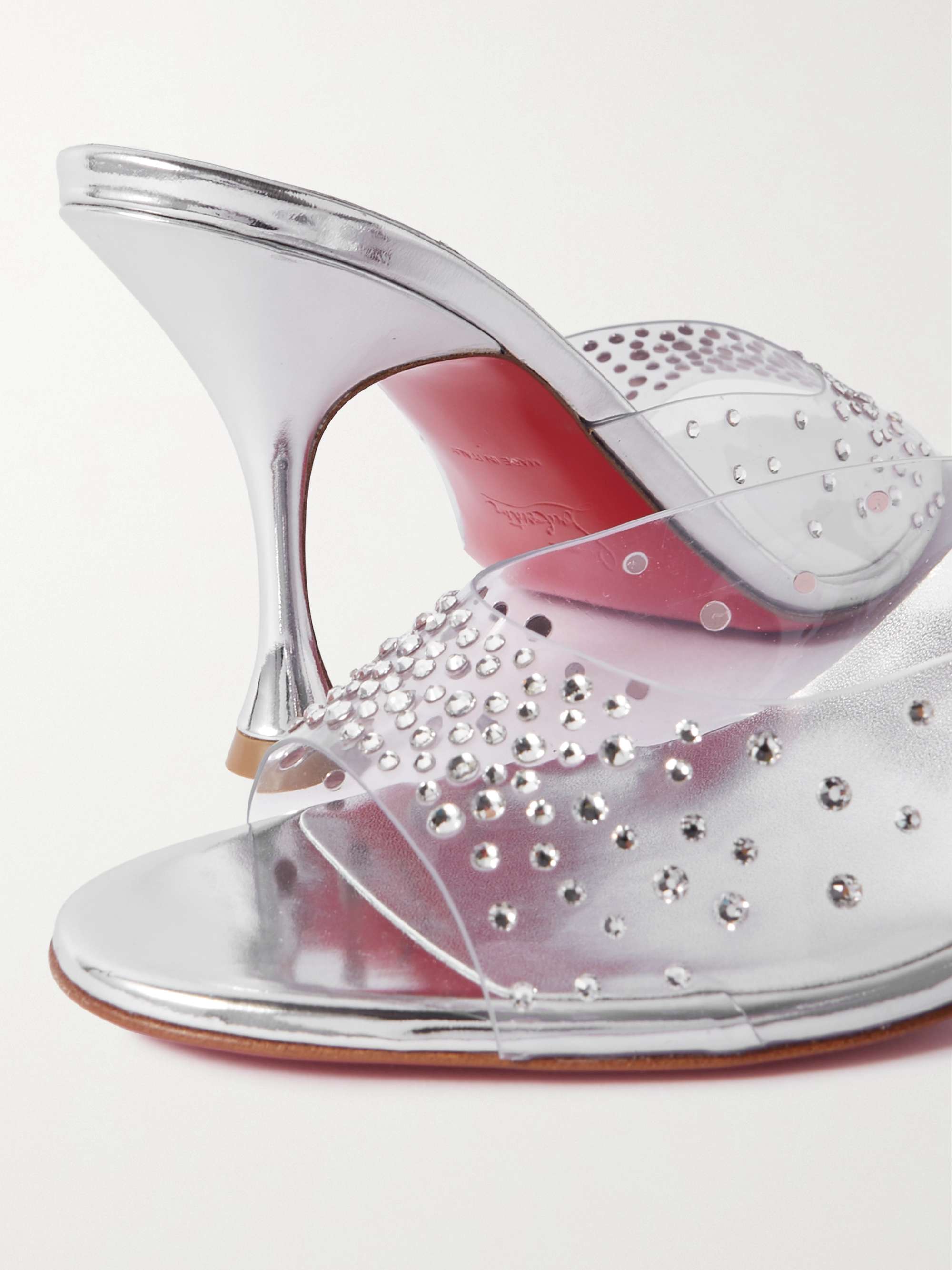 CHRISTIAN LOUBOUTIN Degramule Strass 85 crystal-embellished PVC mules