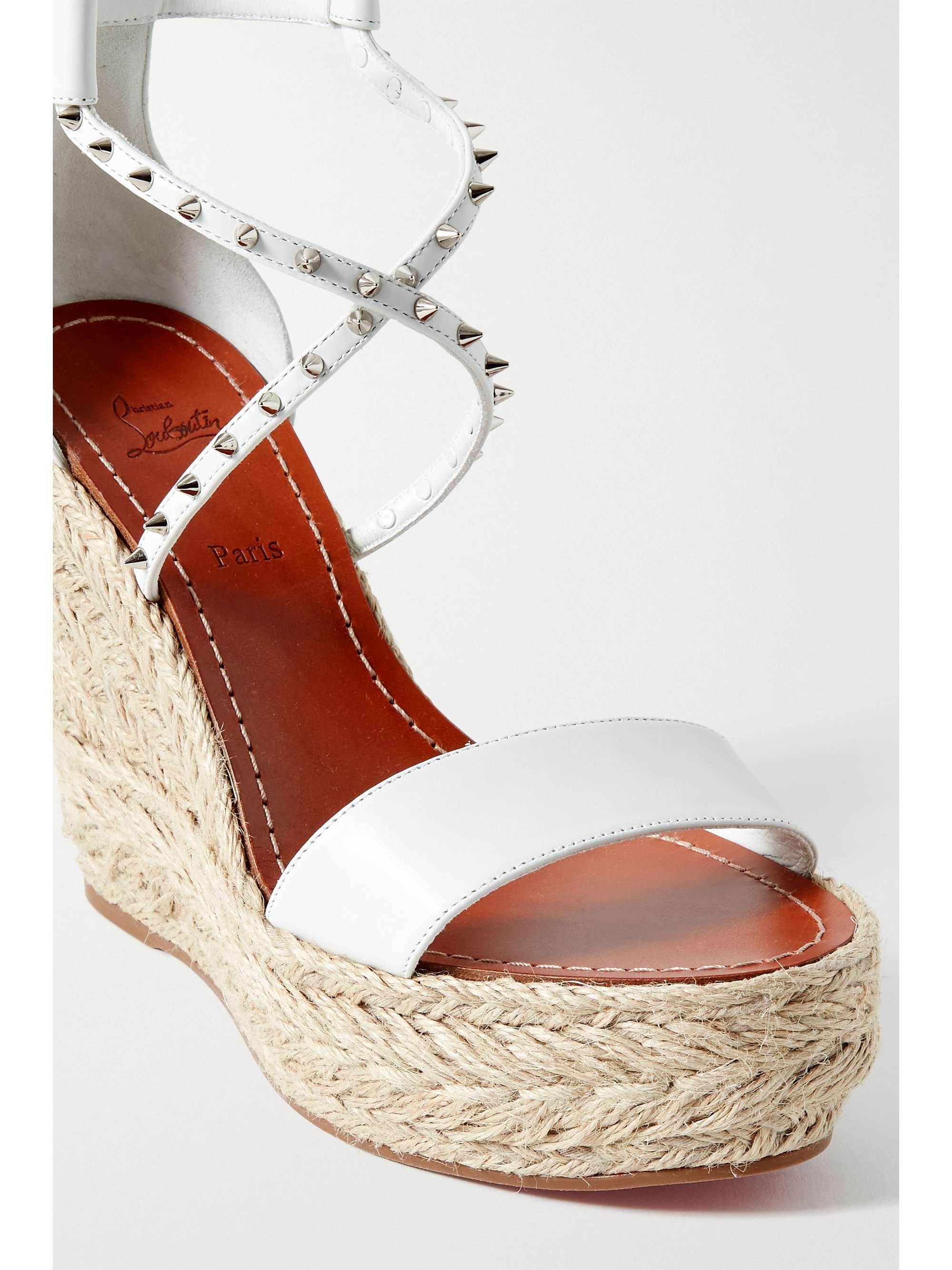 Christian Louboutin - Monica du désert 120 Printed Satin Espadrille Wedge Sandals - Brown - IT34 - Net A Porter