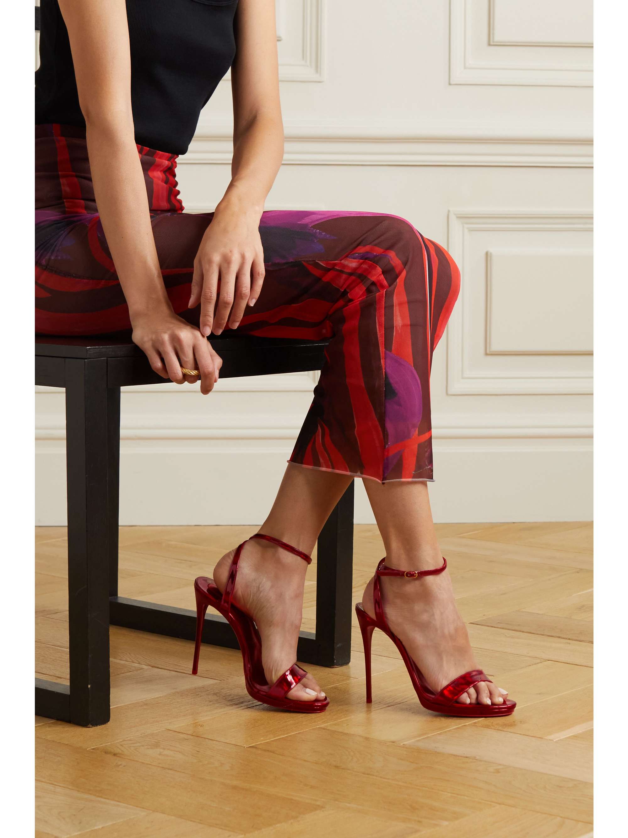 Loubi Queen Metallic Red Sole Sandals