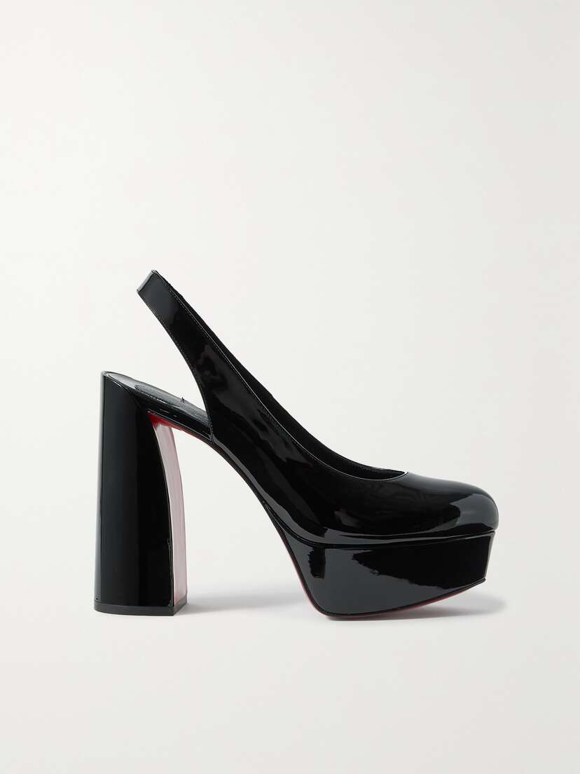 Christian Louboutin Movida 140 Patent-leather Platform Slingback Pumps