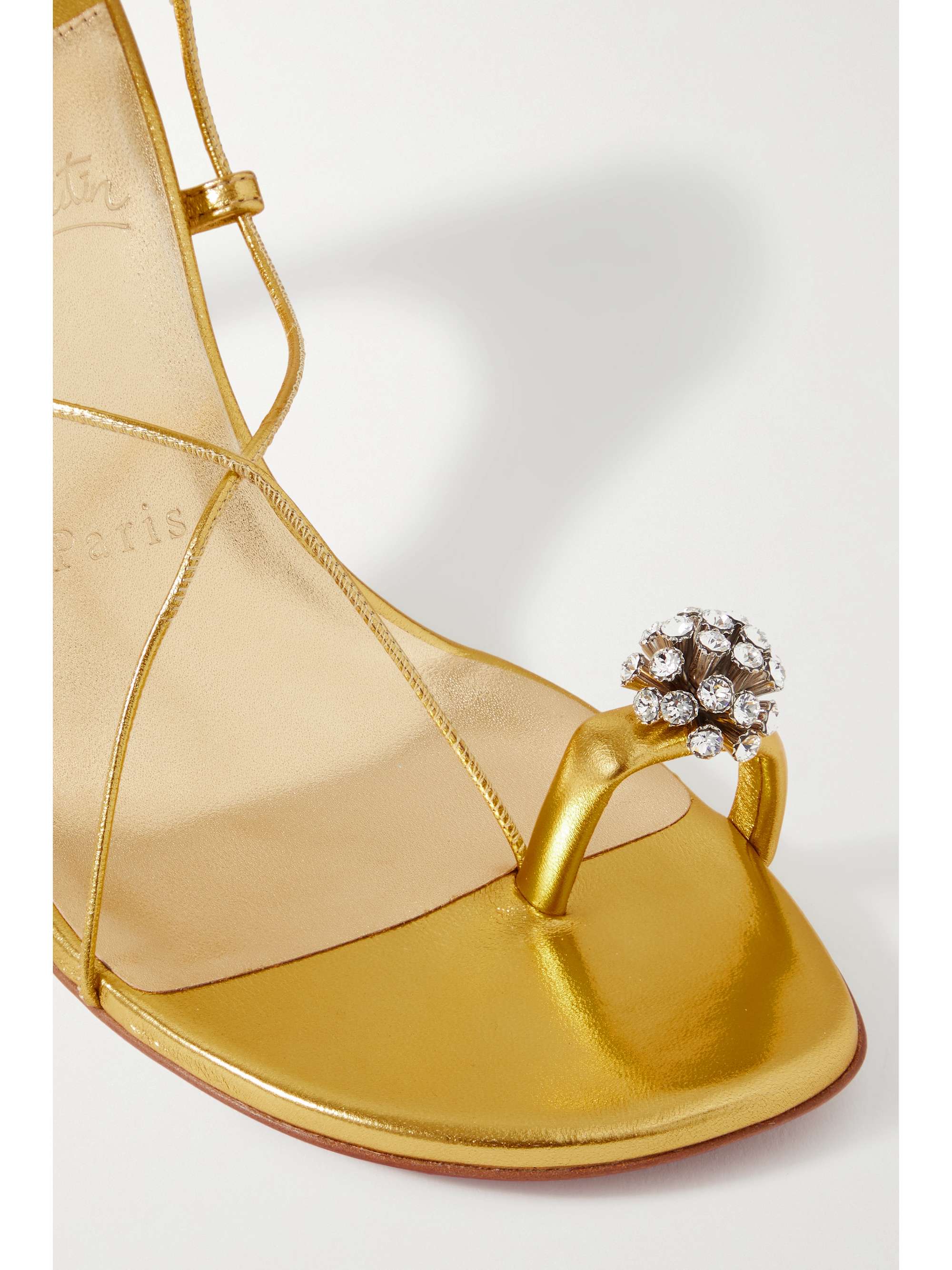 christian louboutin gold flat sandals