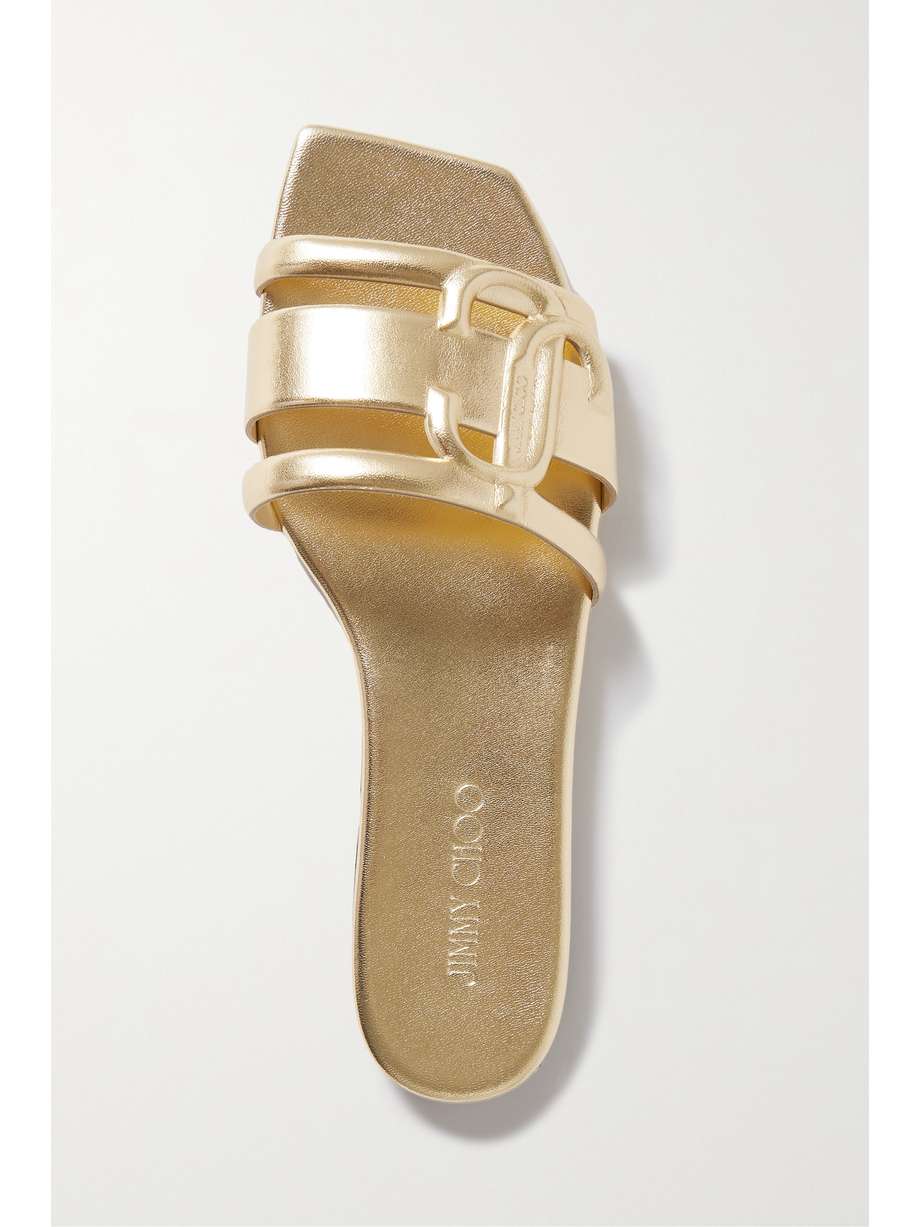 net-a-porter.com | Laran logo-detailed metallic leather sandals